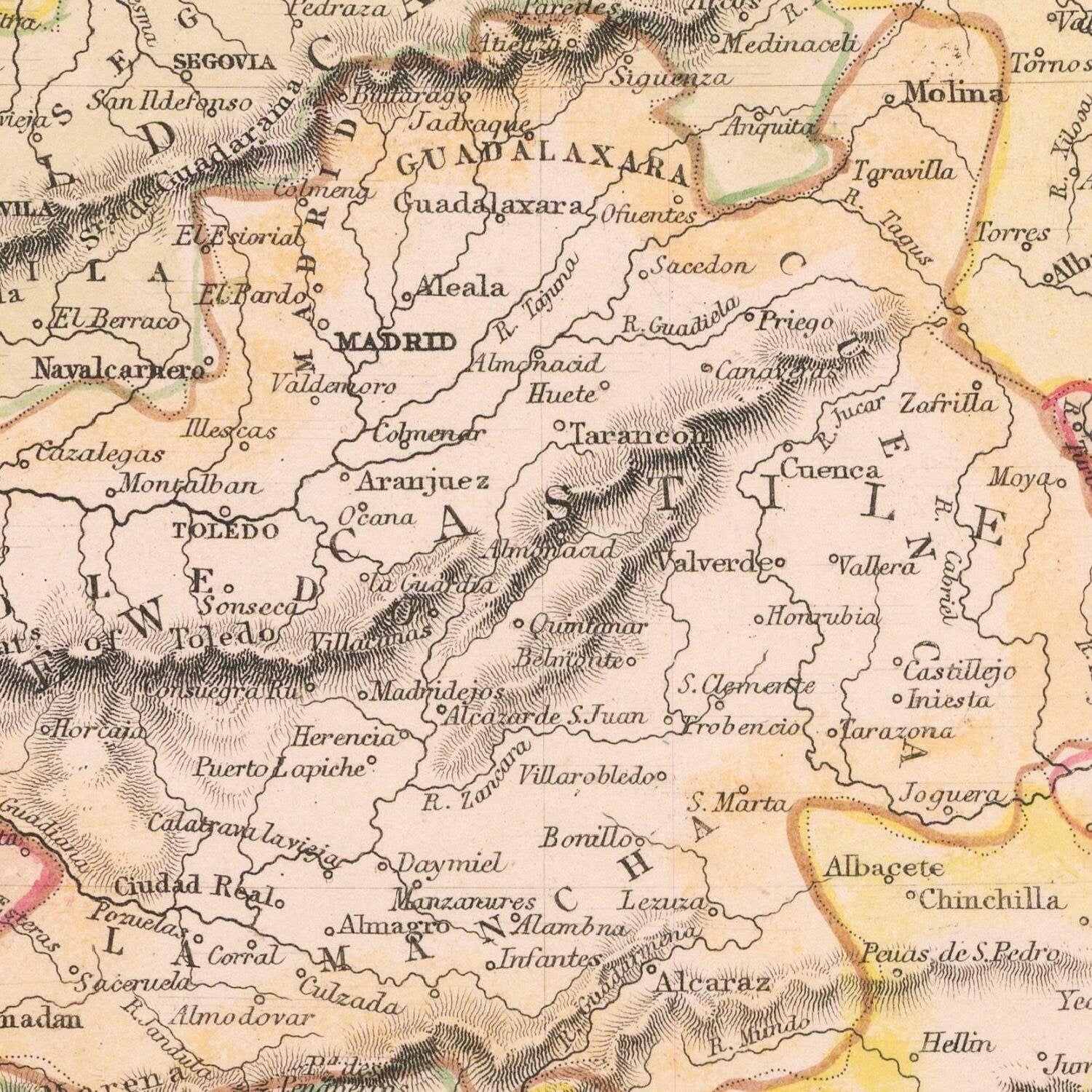 detail of the map from the centre 