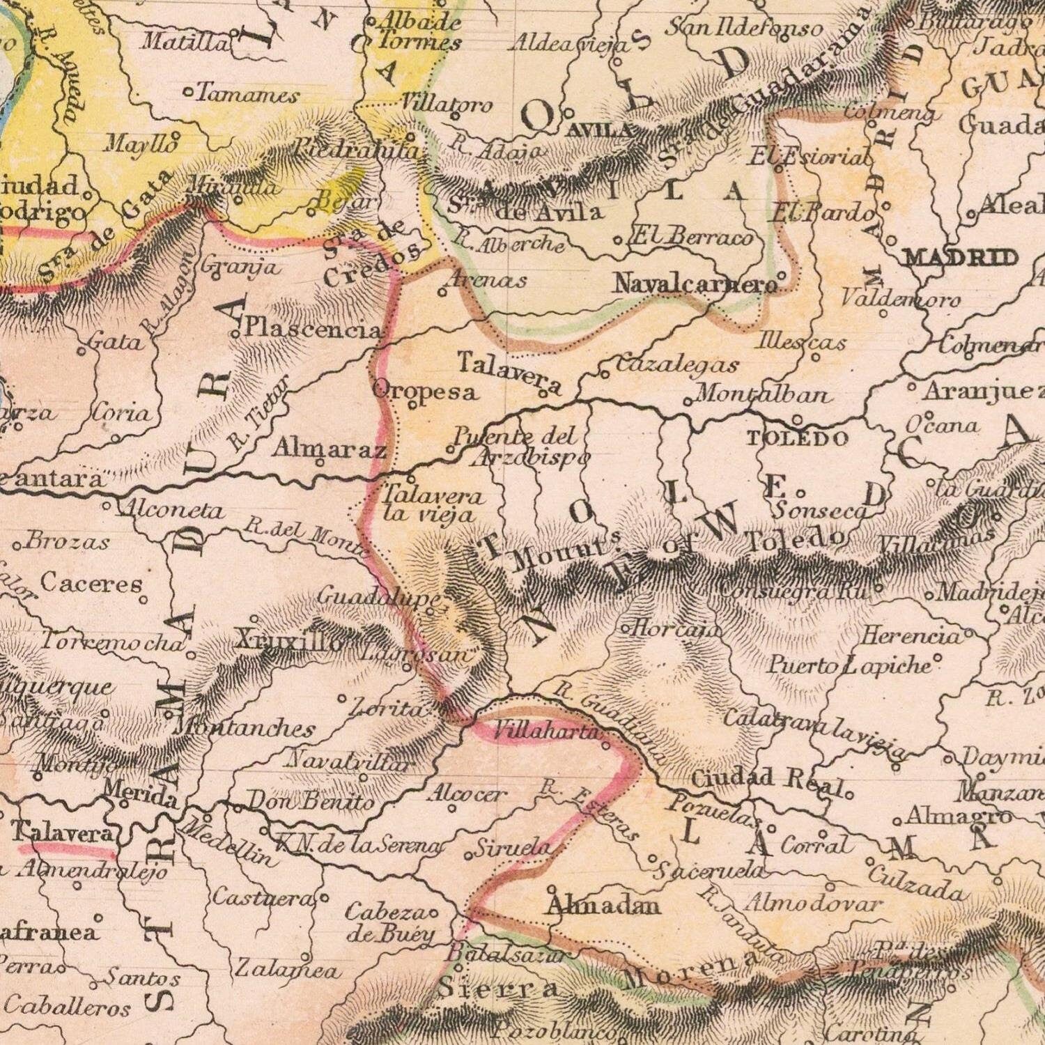 detail of the map from the centre left