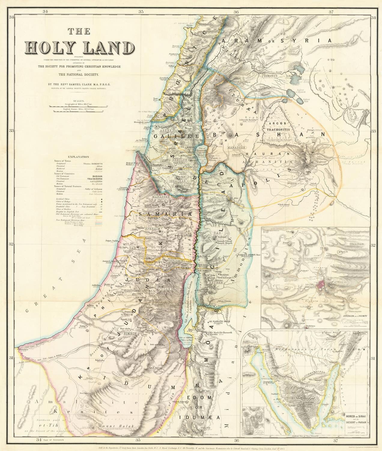 presentation of the map reproduction without a frame