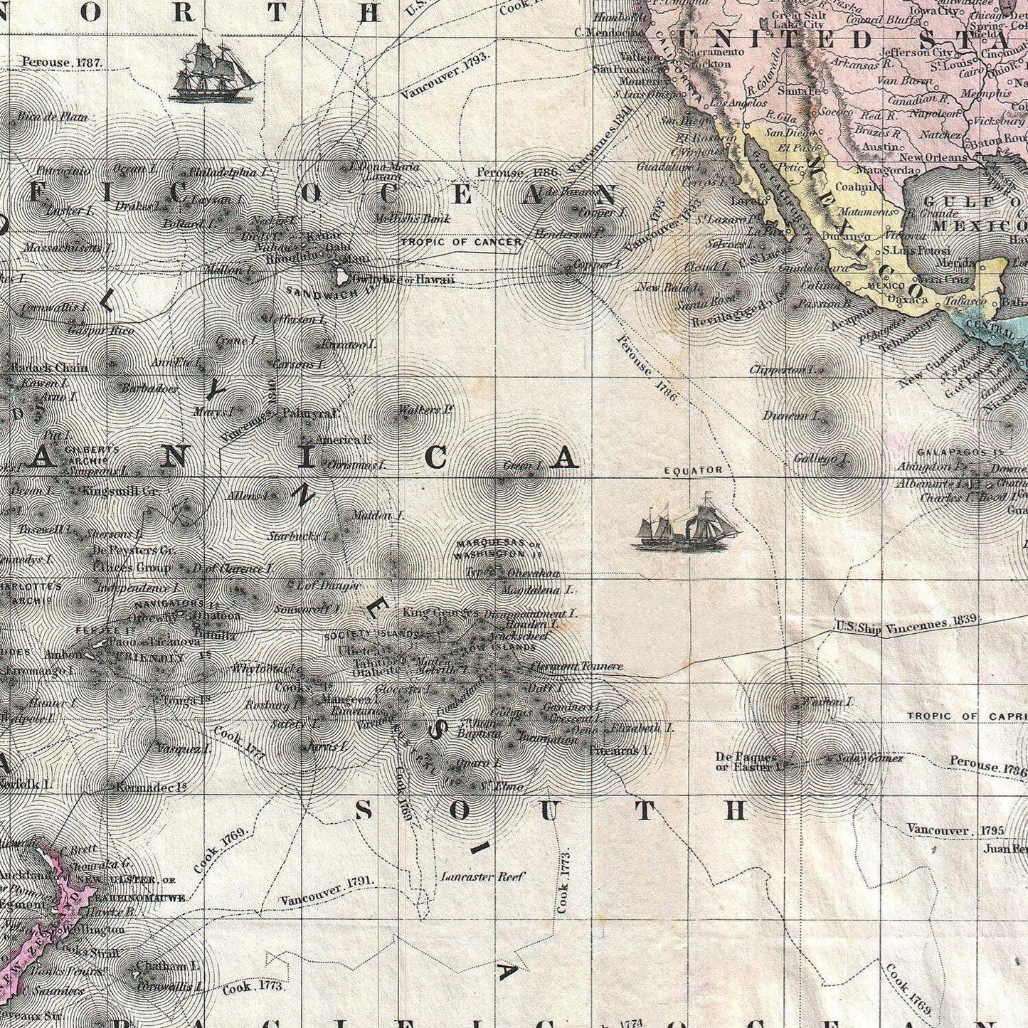 detail of the map from the centre left