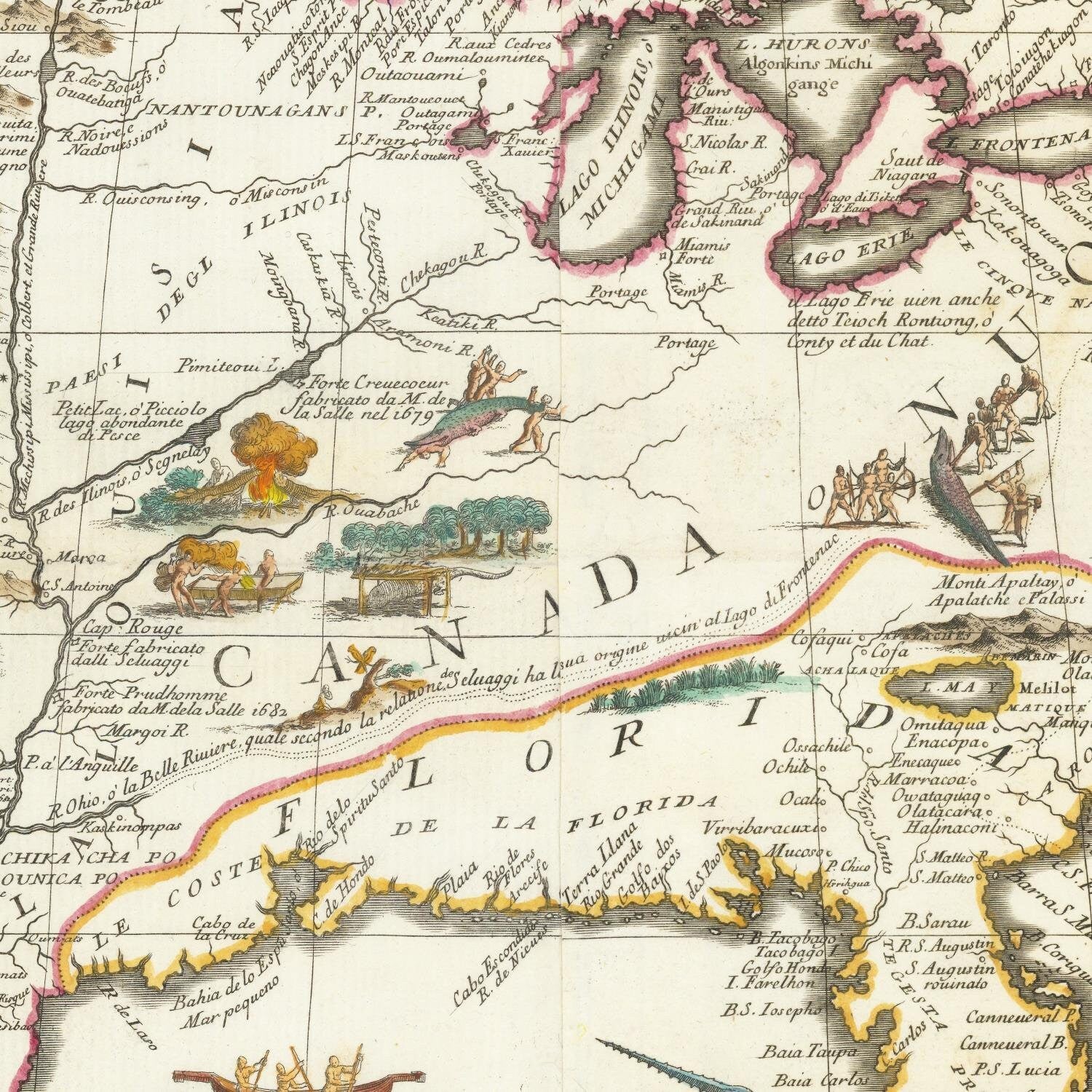 detail of the map from the centre 