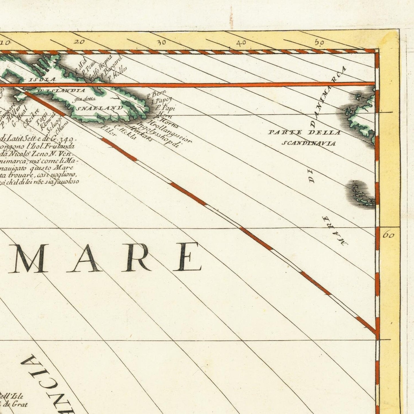 detail of the map from the top right corner