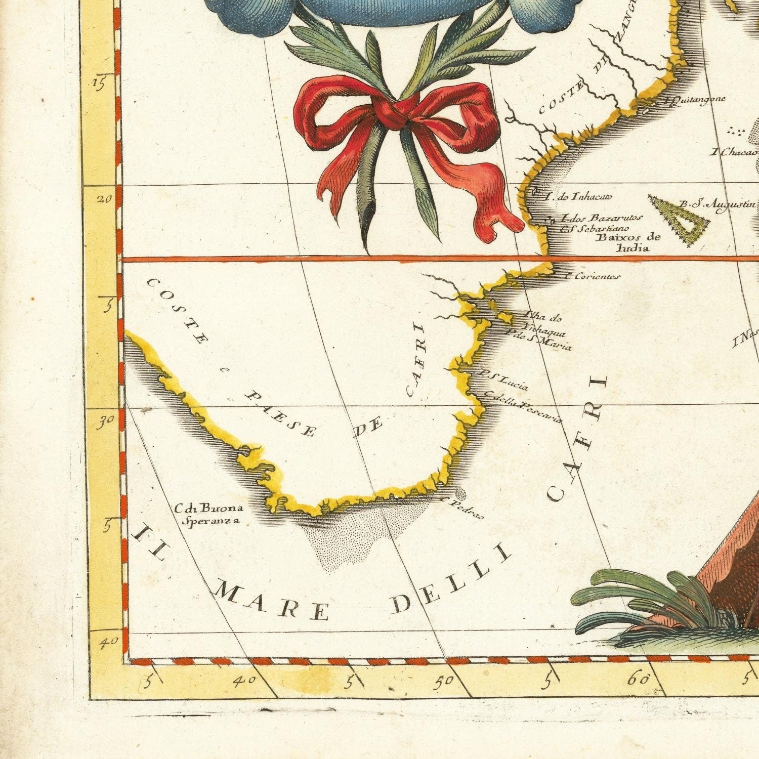 detail of the map from the bottom left corner