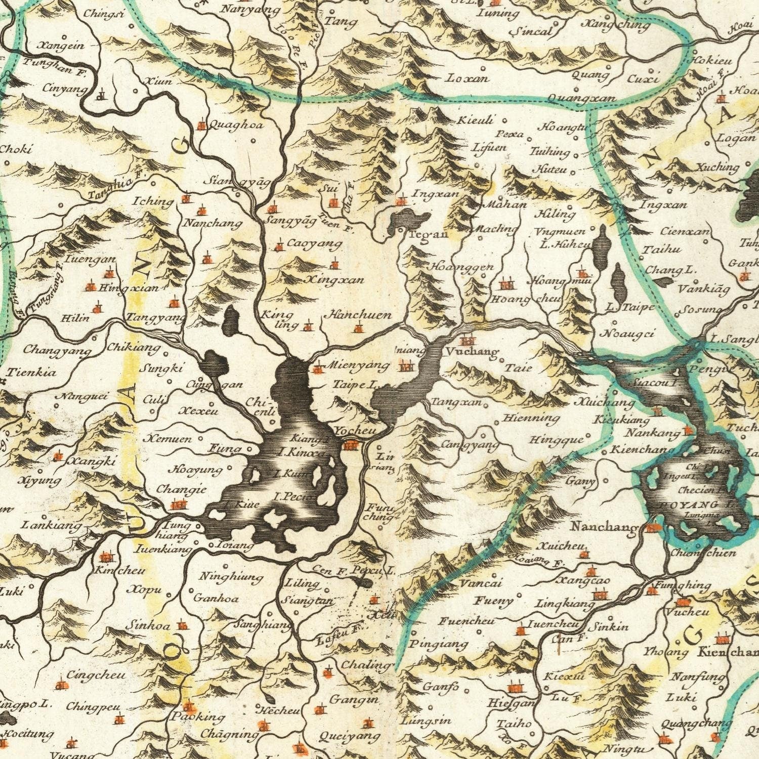 detail of the map from the centre 