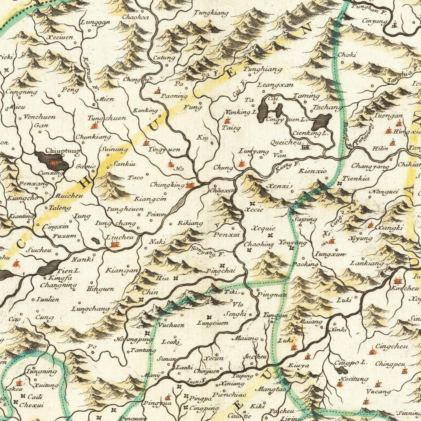 detail of the map from the centre left