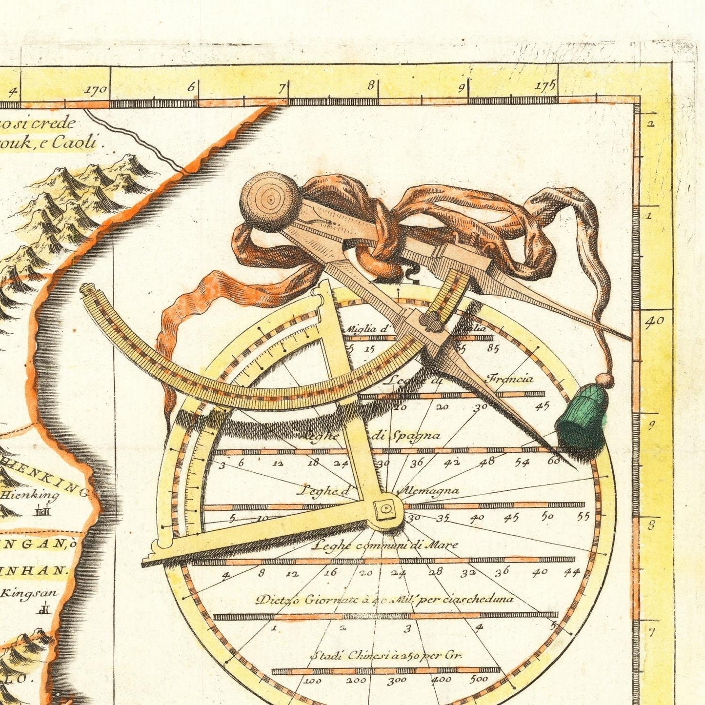 detail of the map from the top right corner