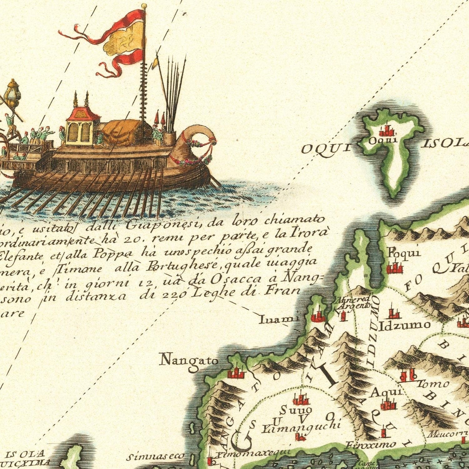 detail of the map from the centre left