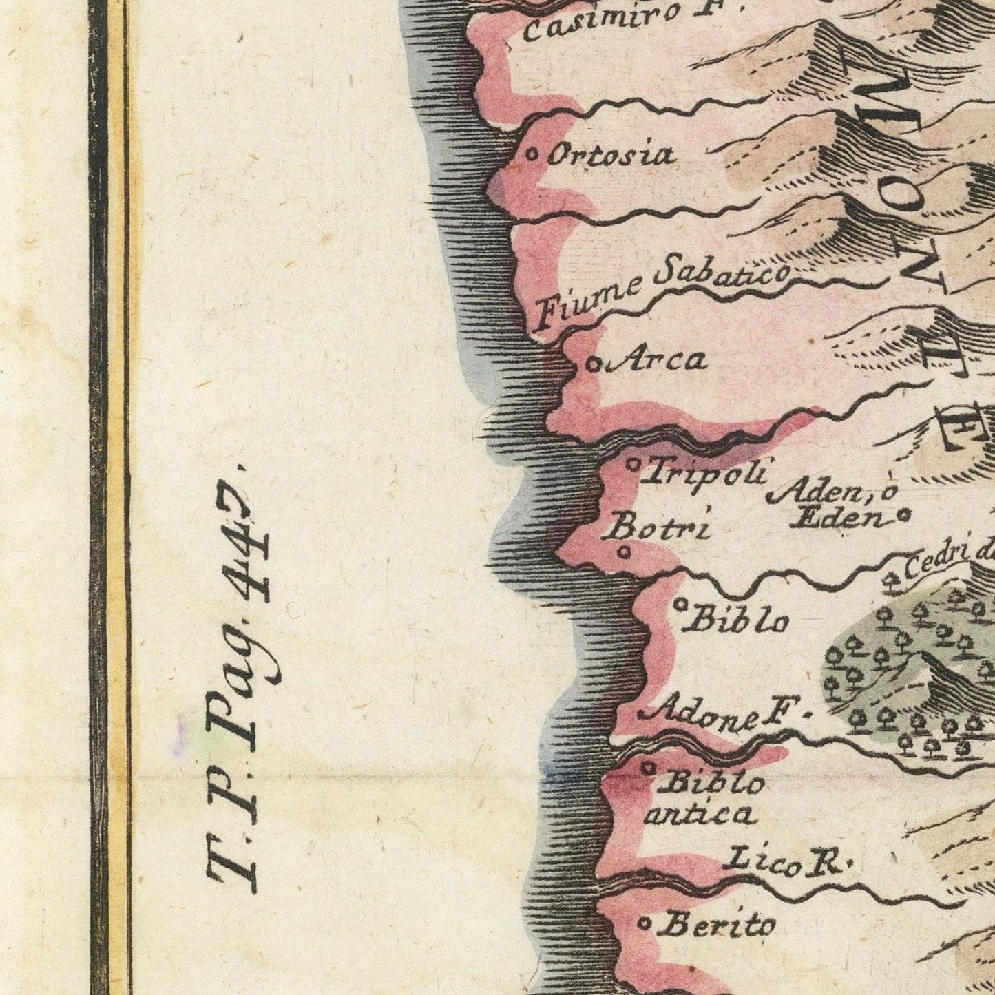 detail of the map from the centre left