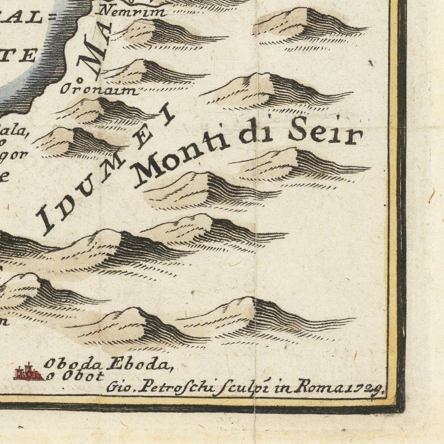 detail of the map from the bottom right corner