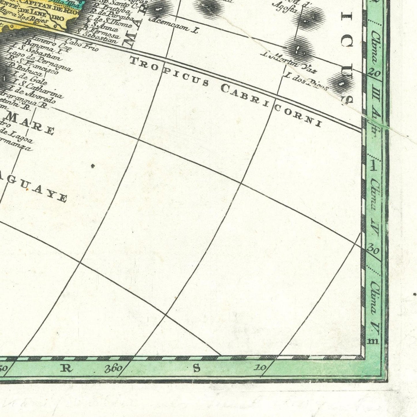 detail of the map from the bottom right corner