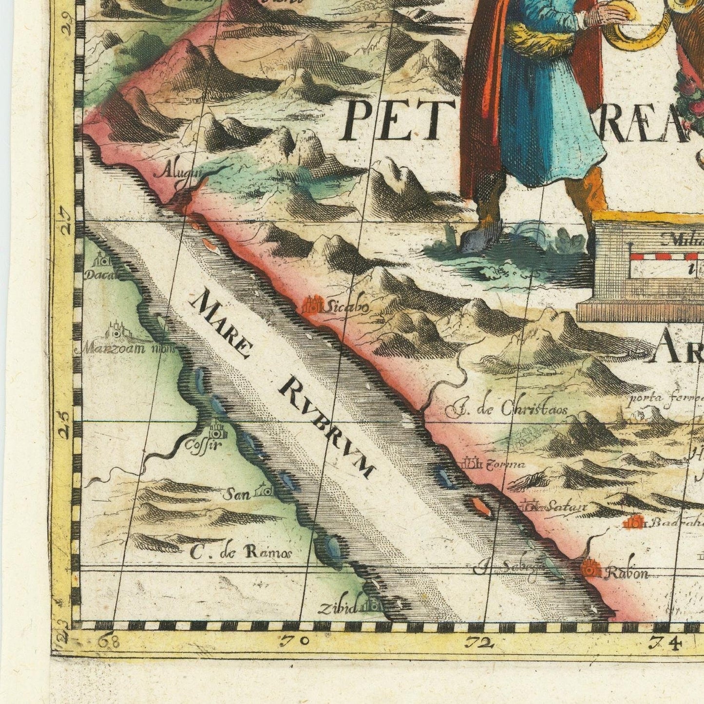 detail of the map from the bottom left corner