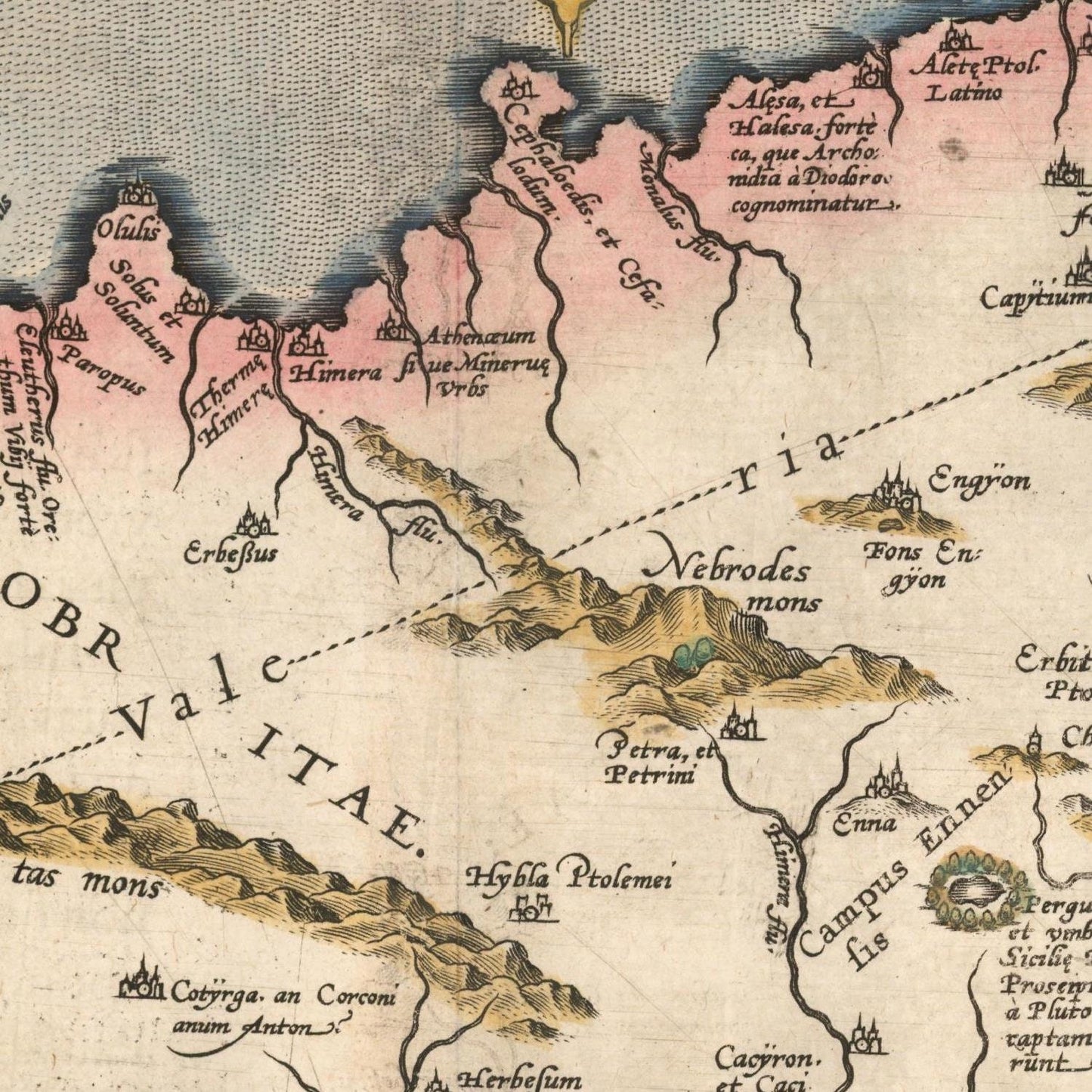 detail of the map from the centre 