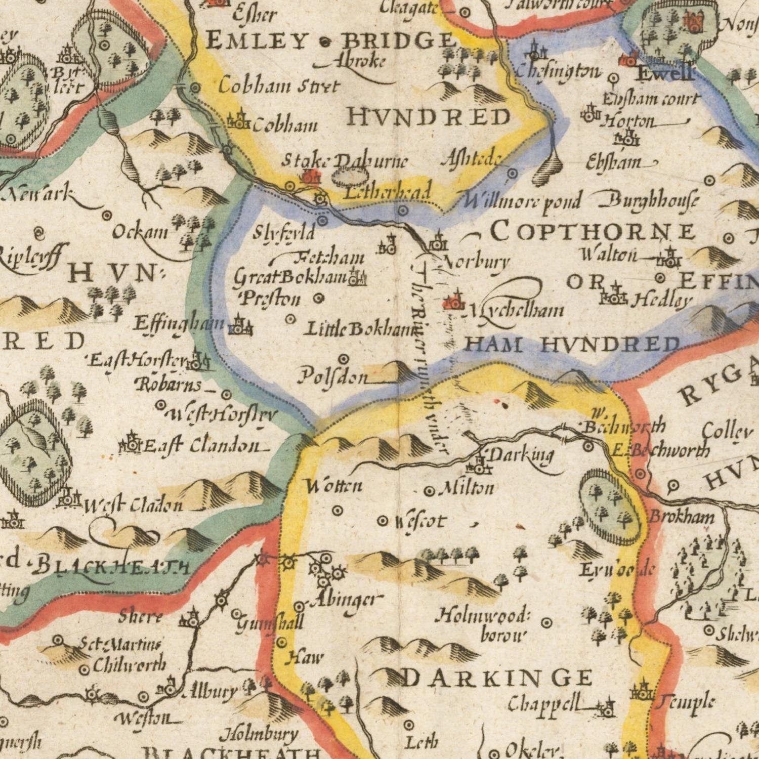 detail of the map from the centre 