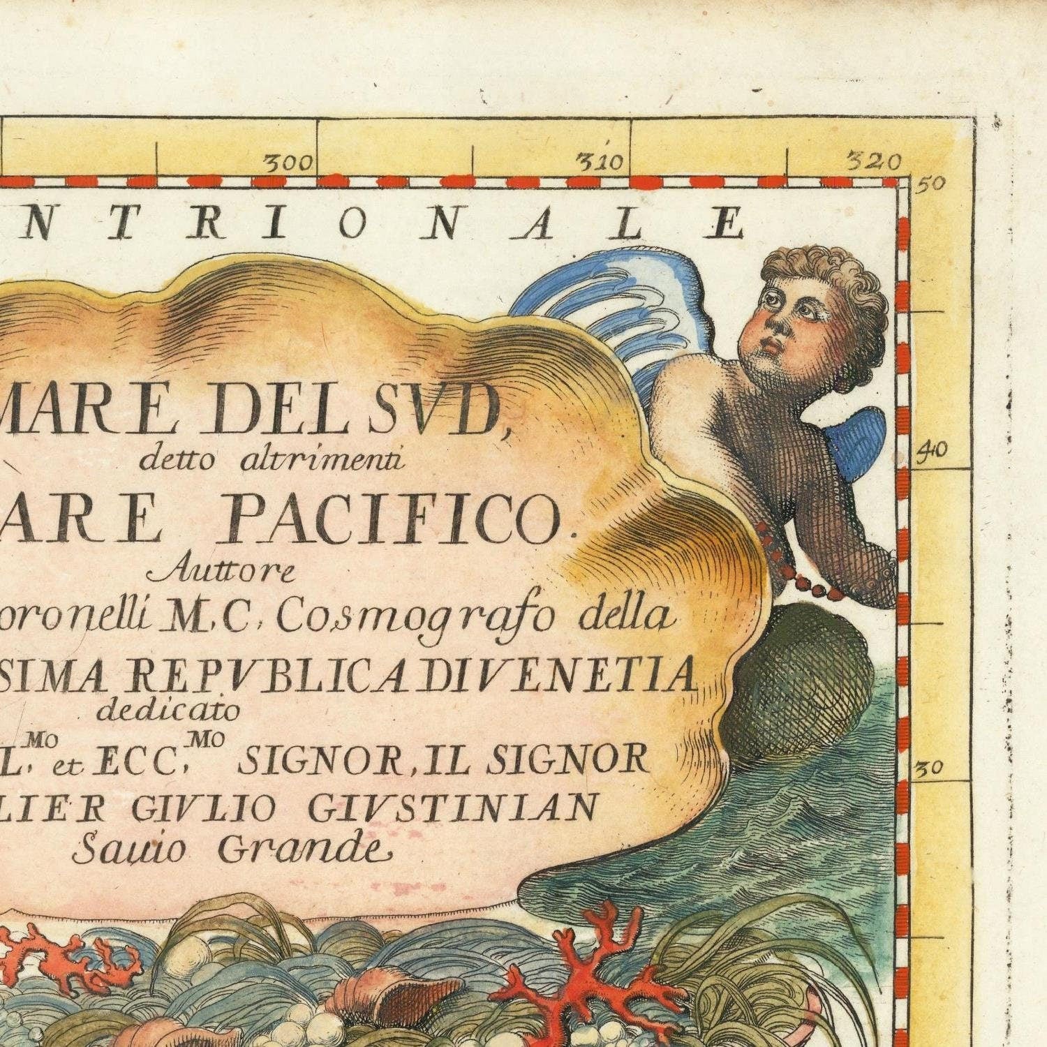 detail of the map from the top right corner