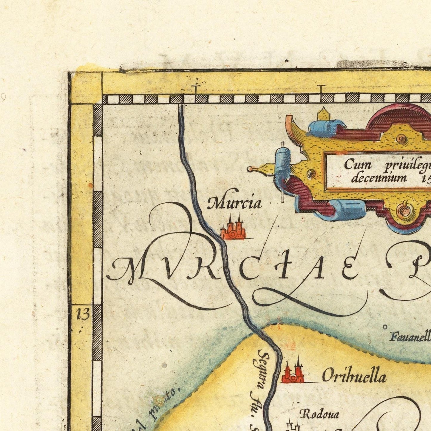 detail of the map from the top left corner