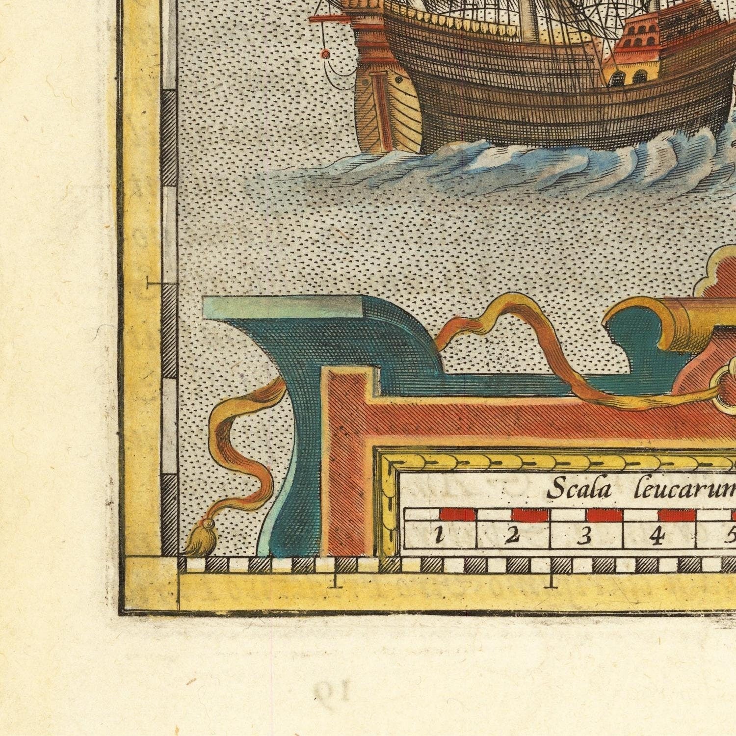 detail of the map from the bottom left corner