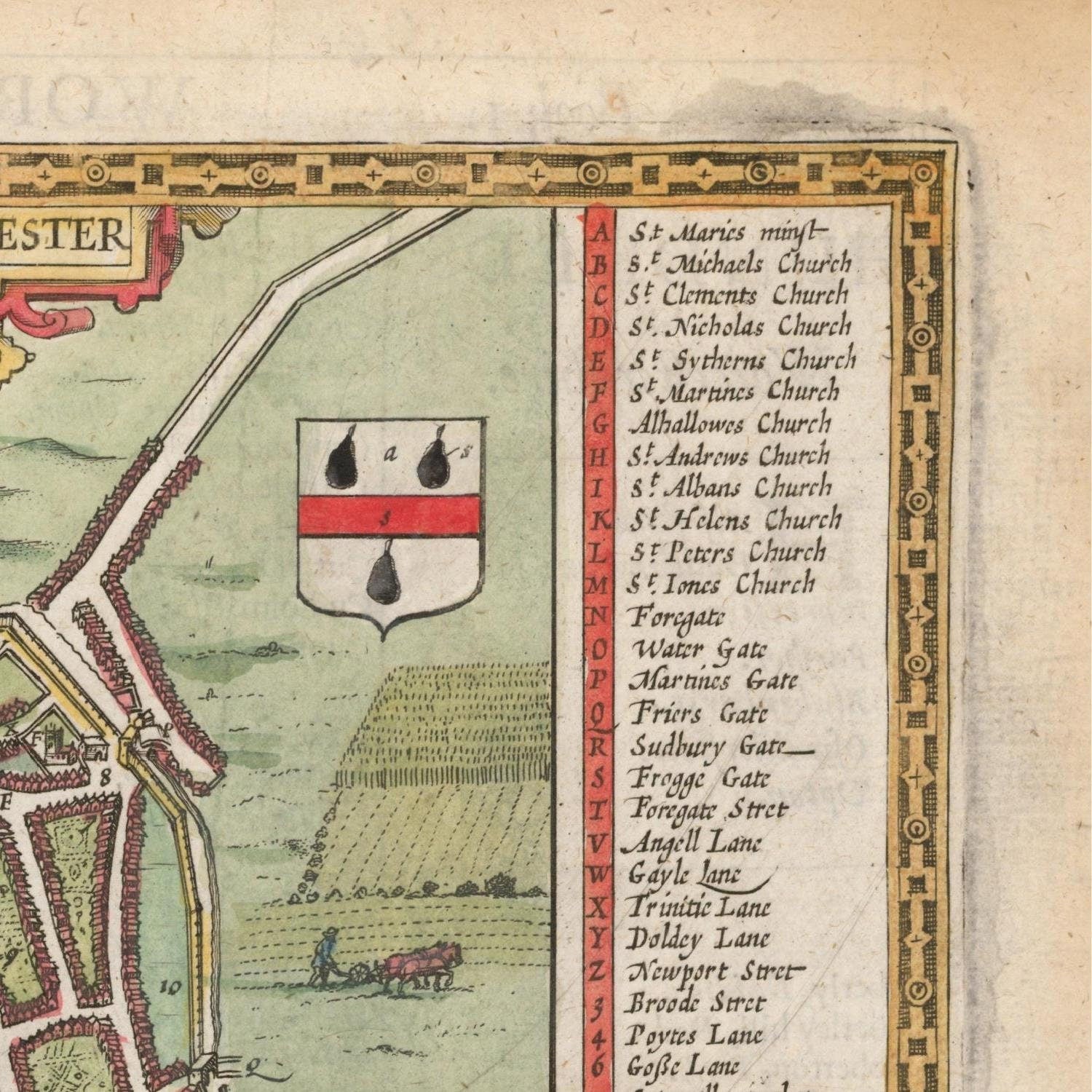 detail of the map from the top right corner