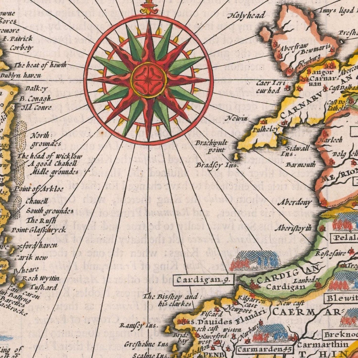 detail of the map from the centre left