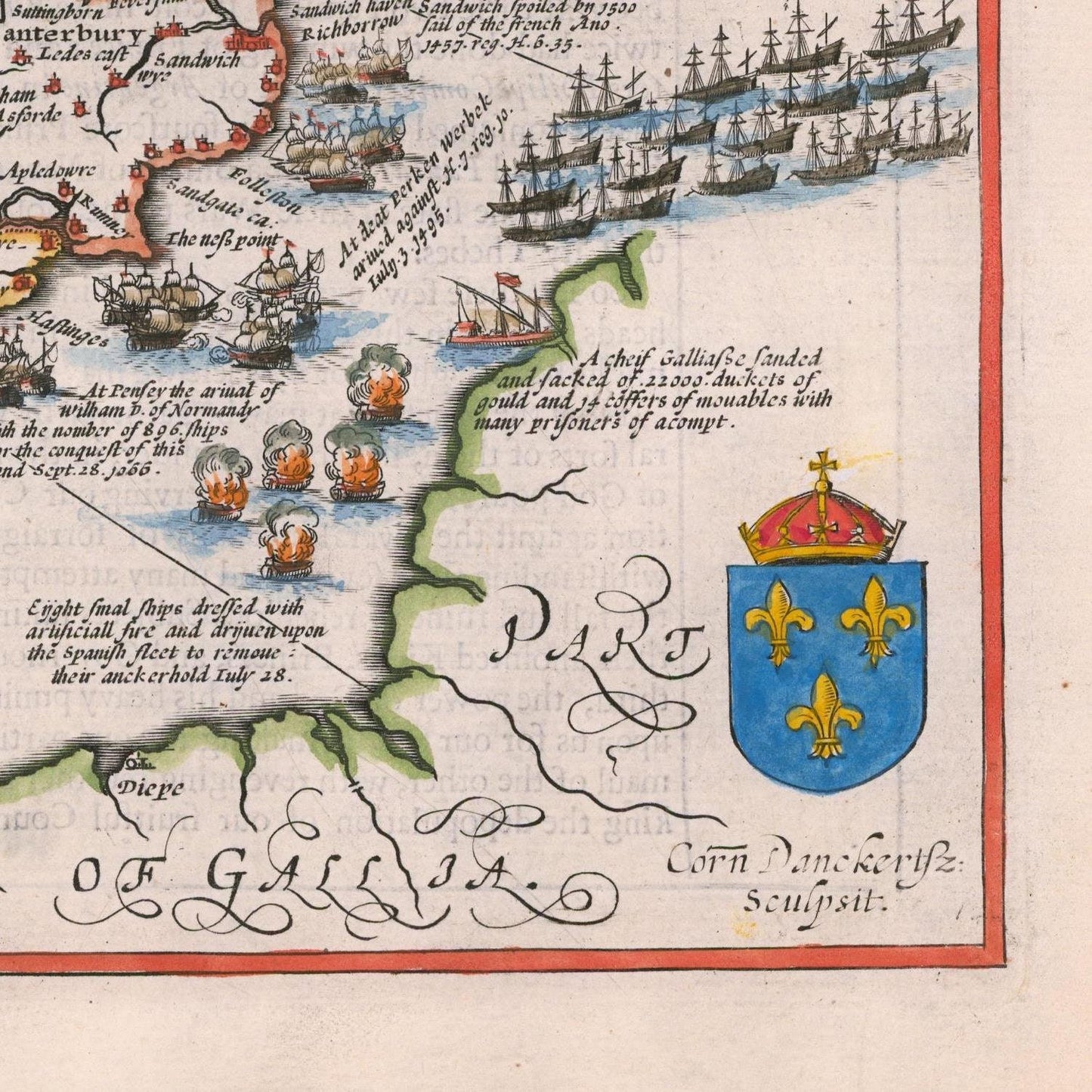 detail of the map from the bottom right corner