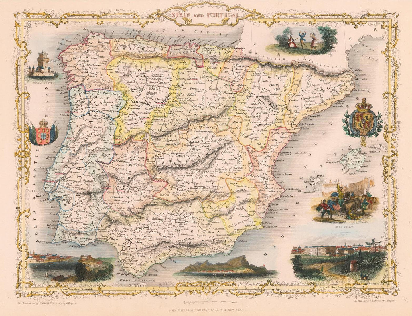 presentation of the map reproduction without a frame