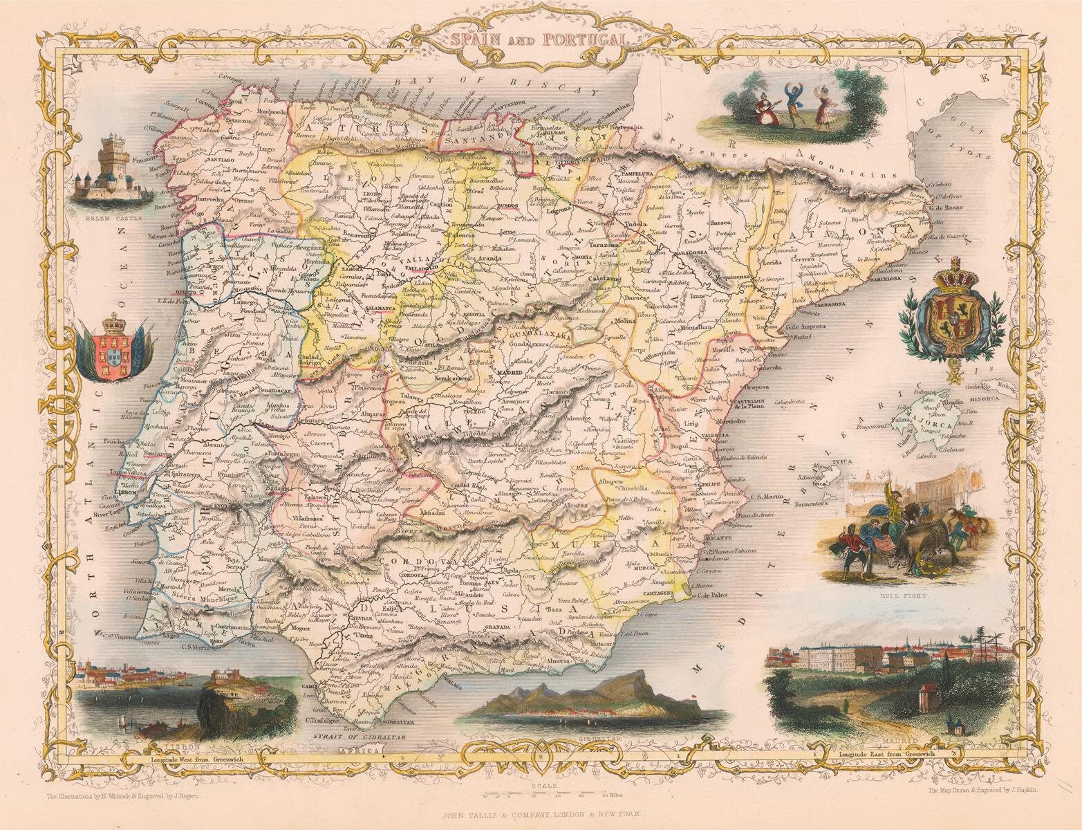 presentation of the map reproduction without a frame