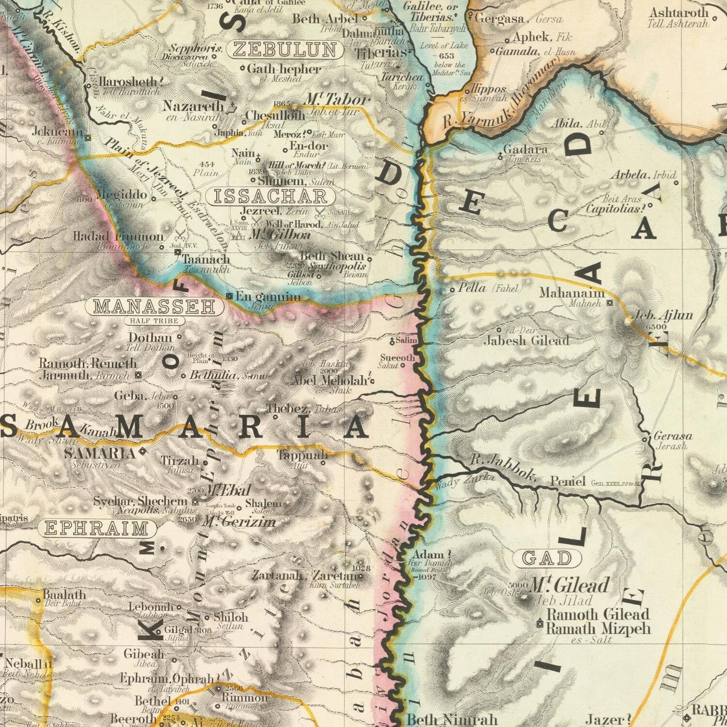 detail of the map from the centre left