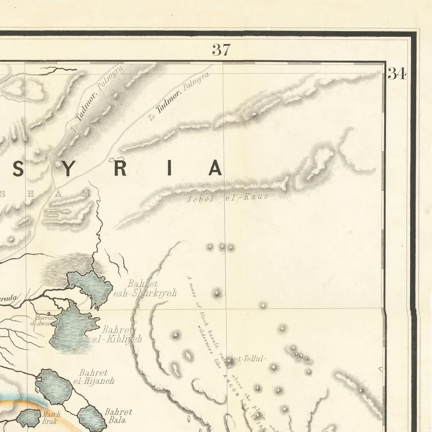 detail of the map from the top right corner