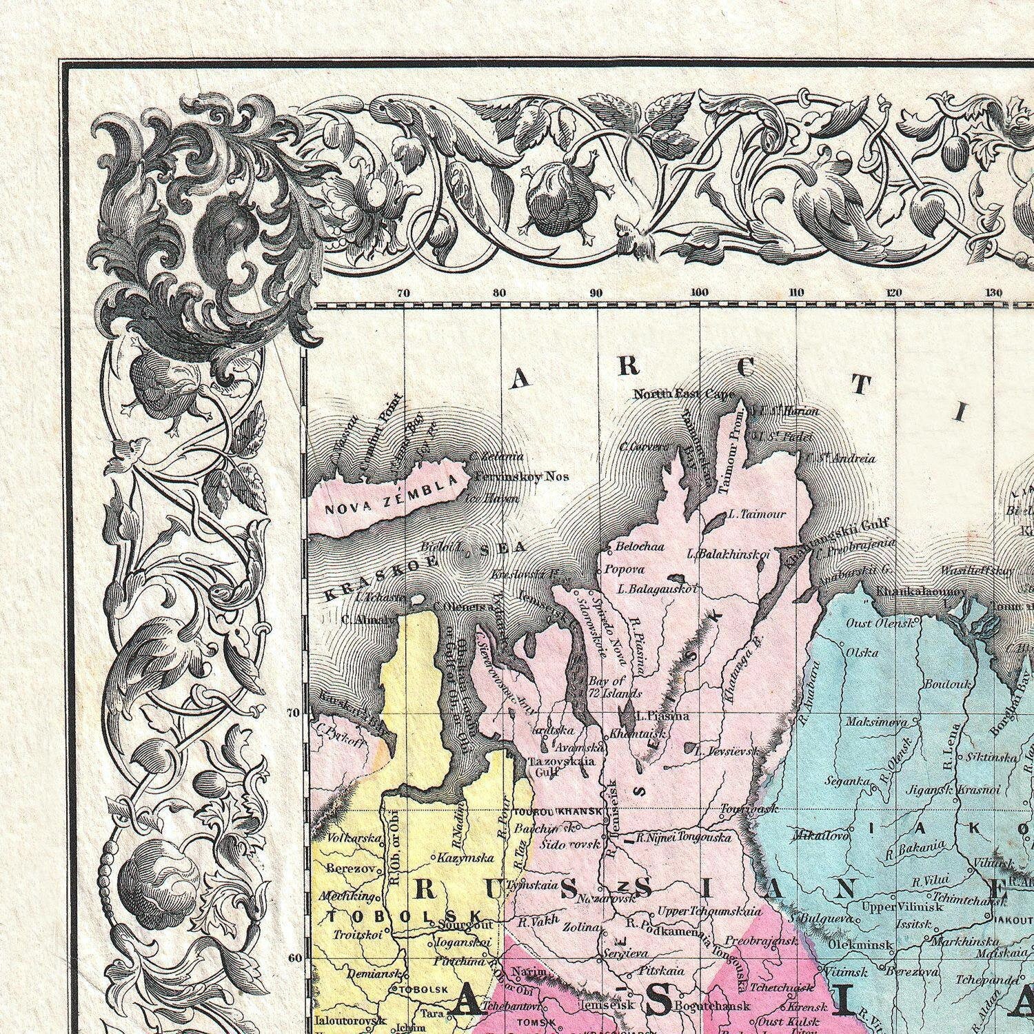 detail of the map from the top left corner