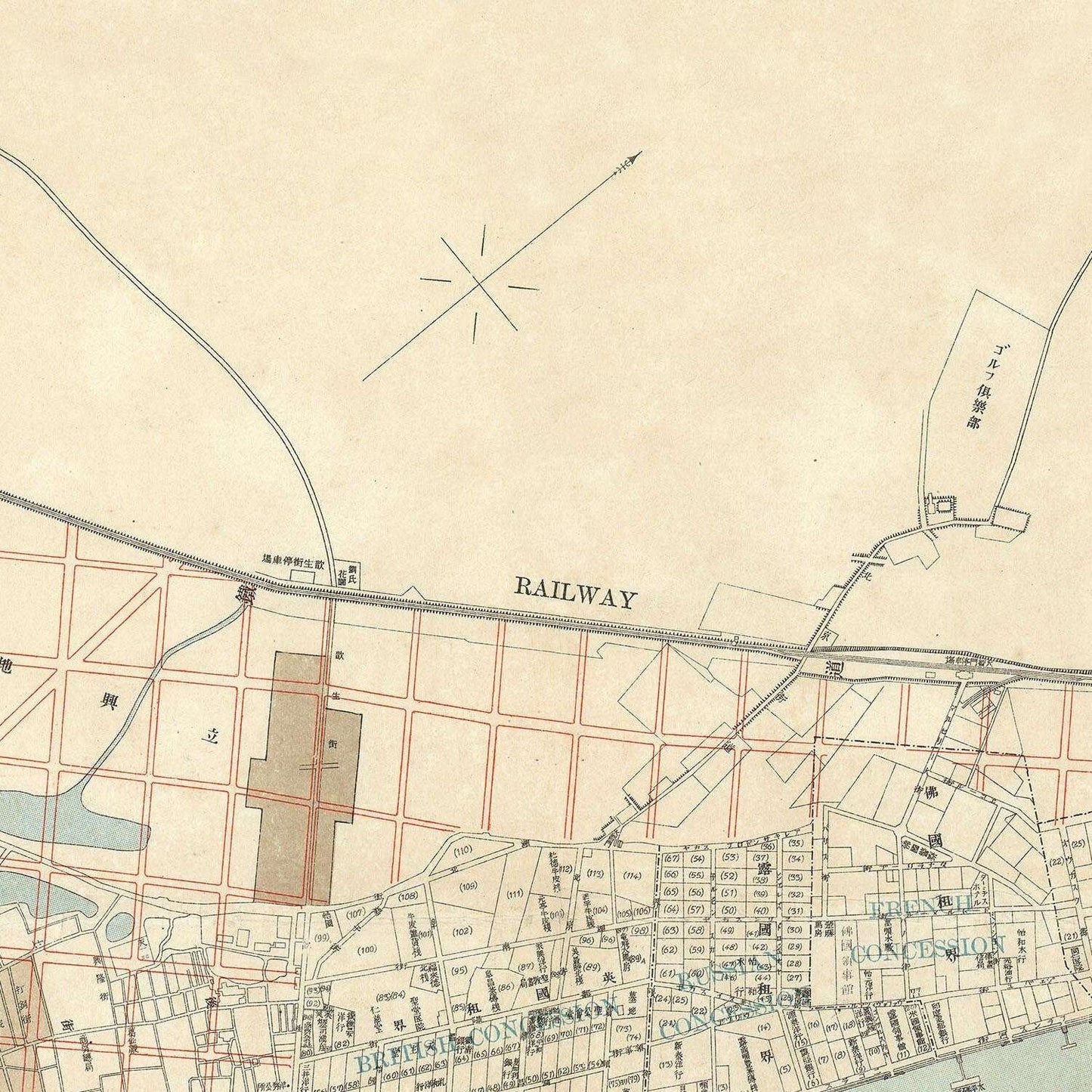 detail of the map from the centre 