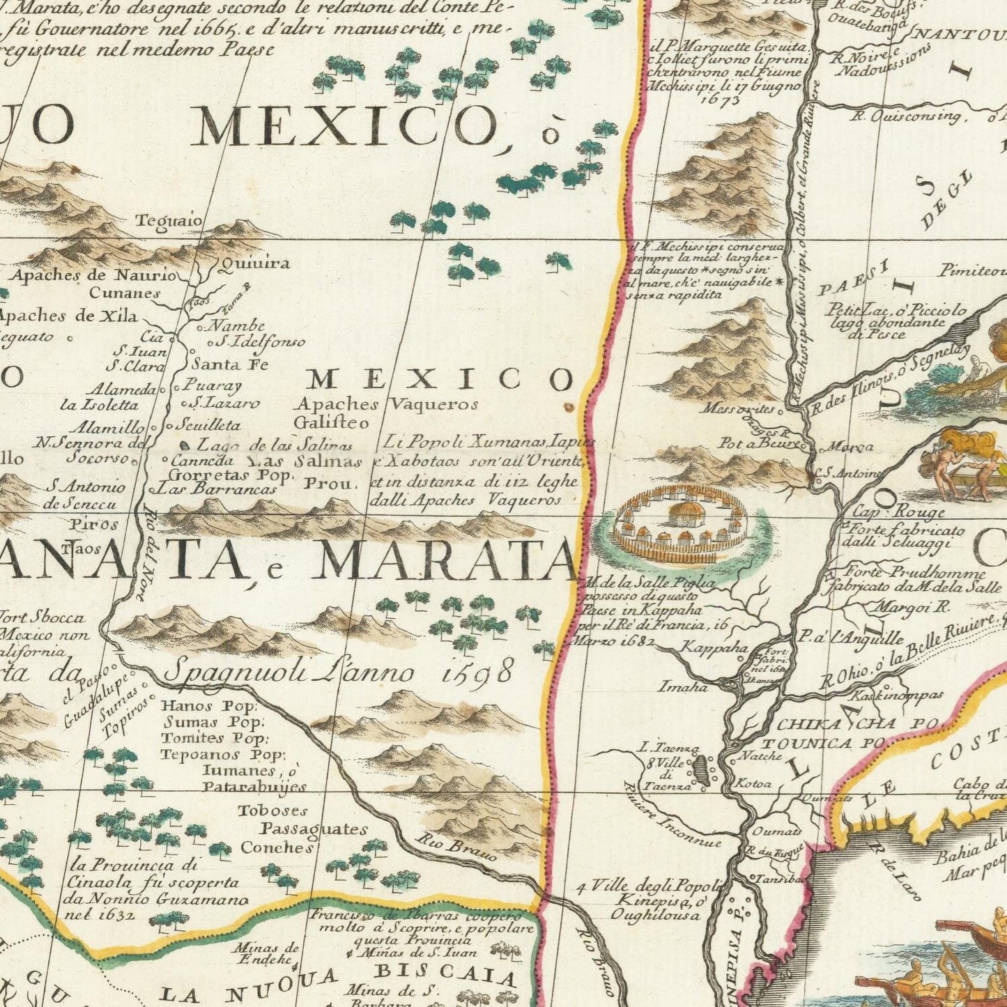 detail of the map from the centre left