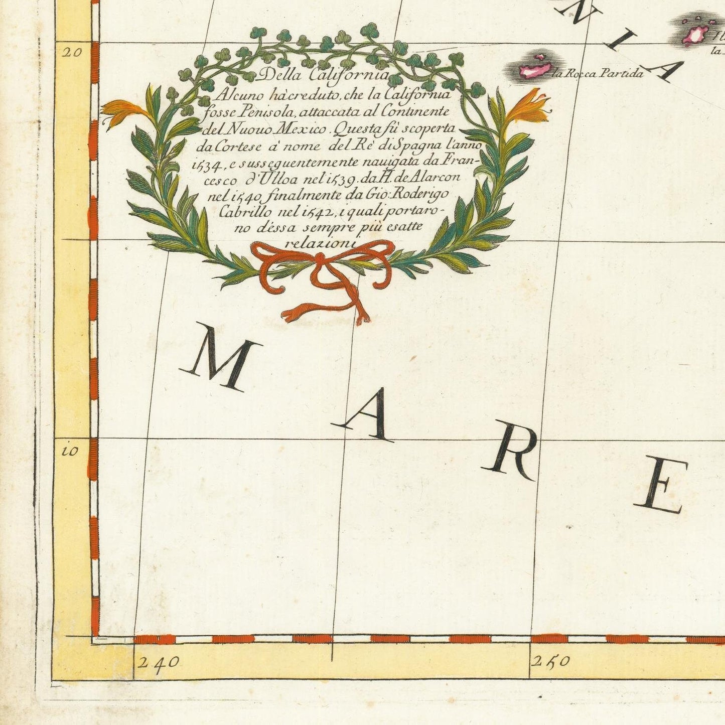 detail of the map from the bottom left corner