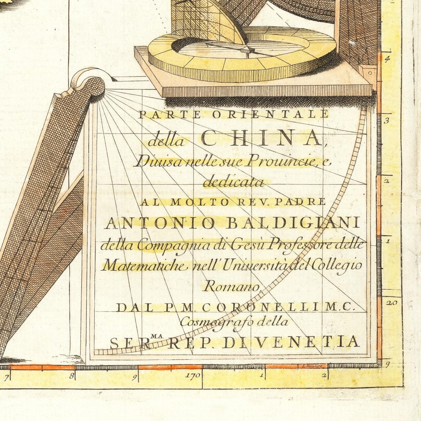 detail of the map from the bottom right corner