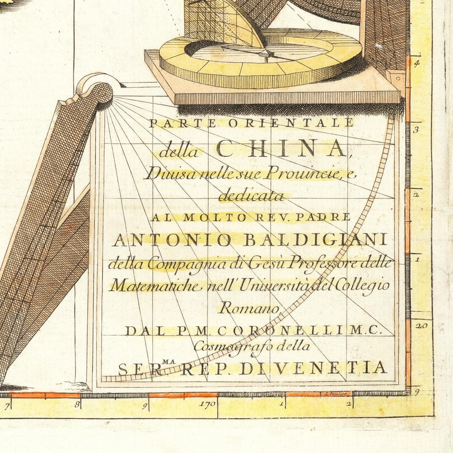 detail of the map from the bottom right corner