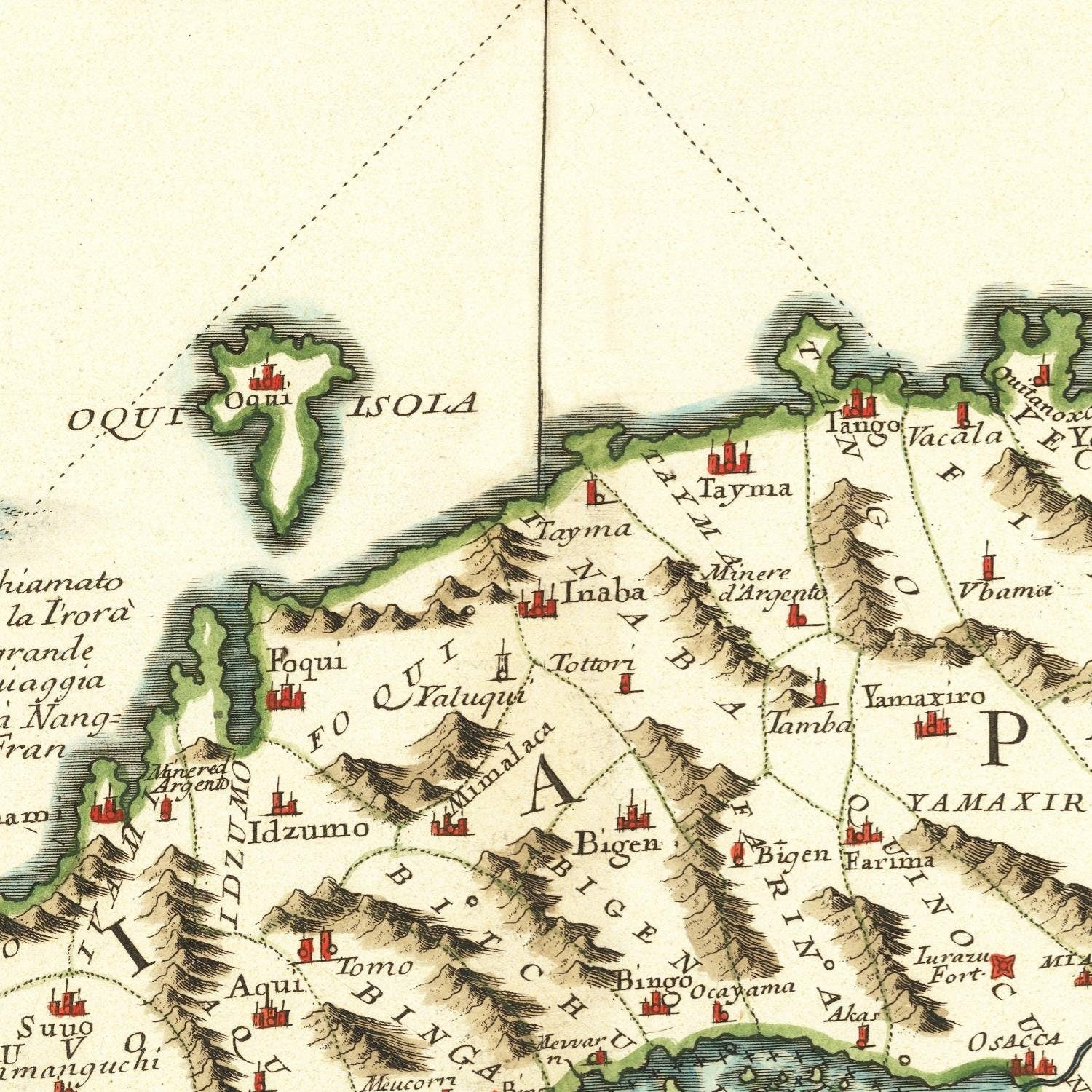 detail of the map from the centre 