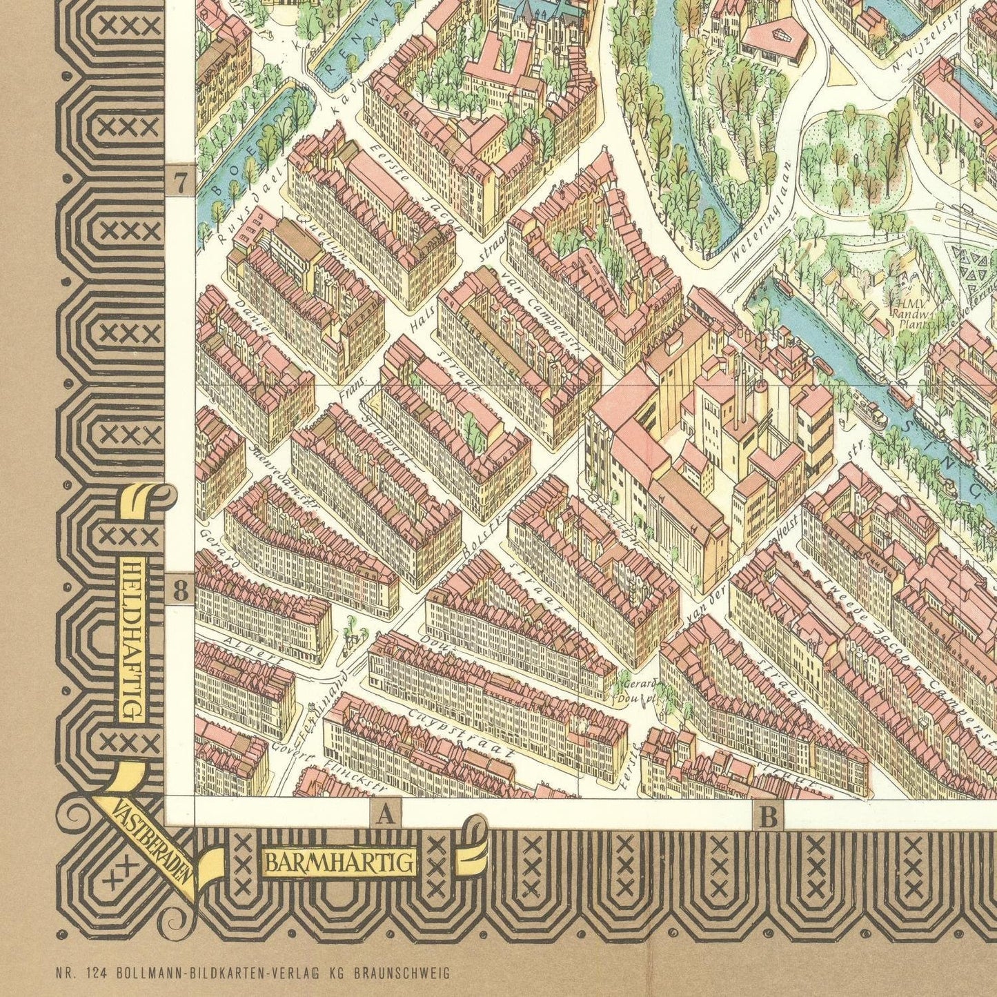 detail of the map from the bottom left corner