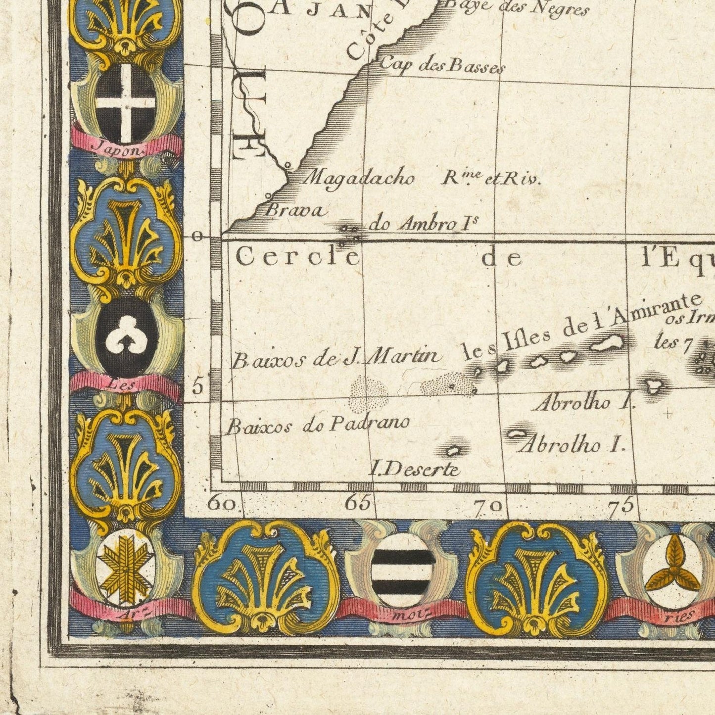 detail of the map from the bottom left corner