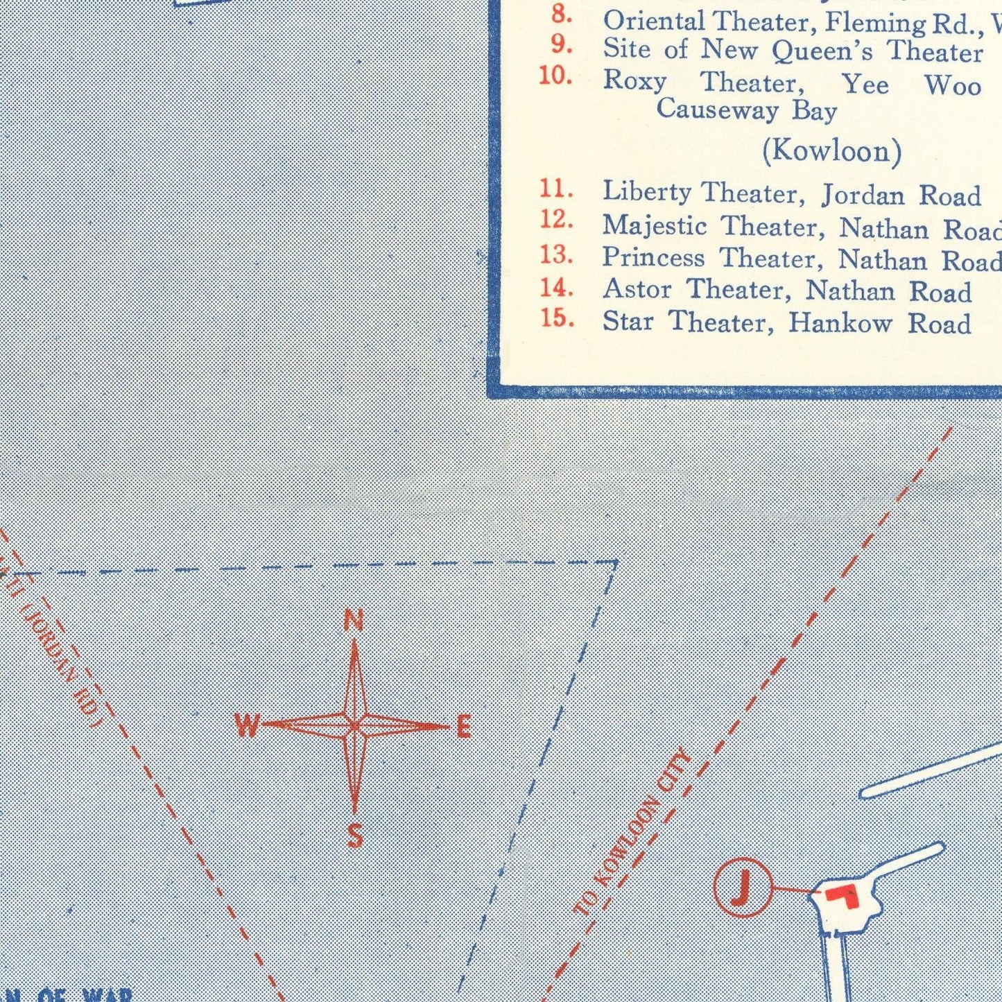 detail of the map from the centre 