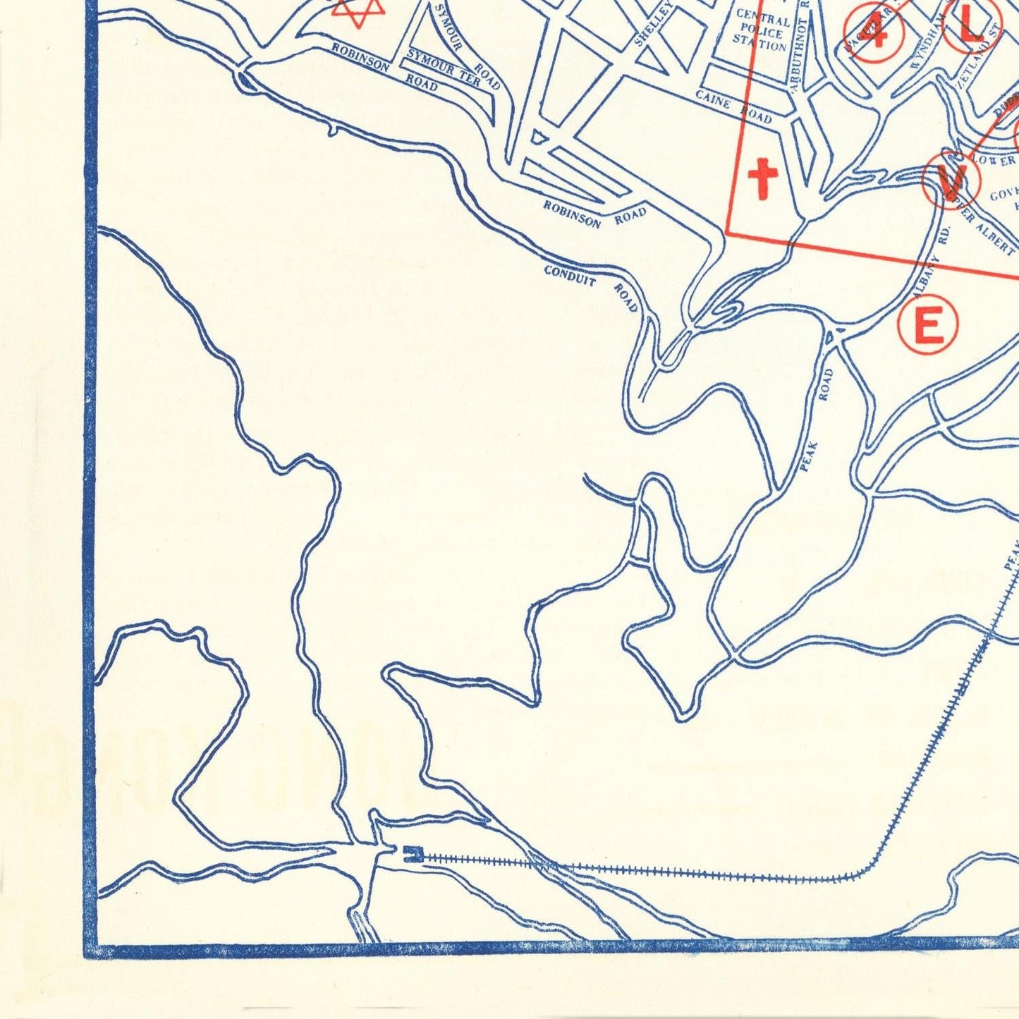 detail of the map from the bottom left corner