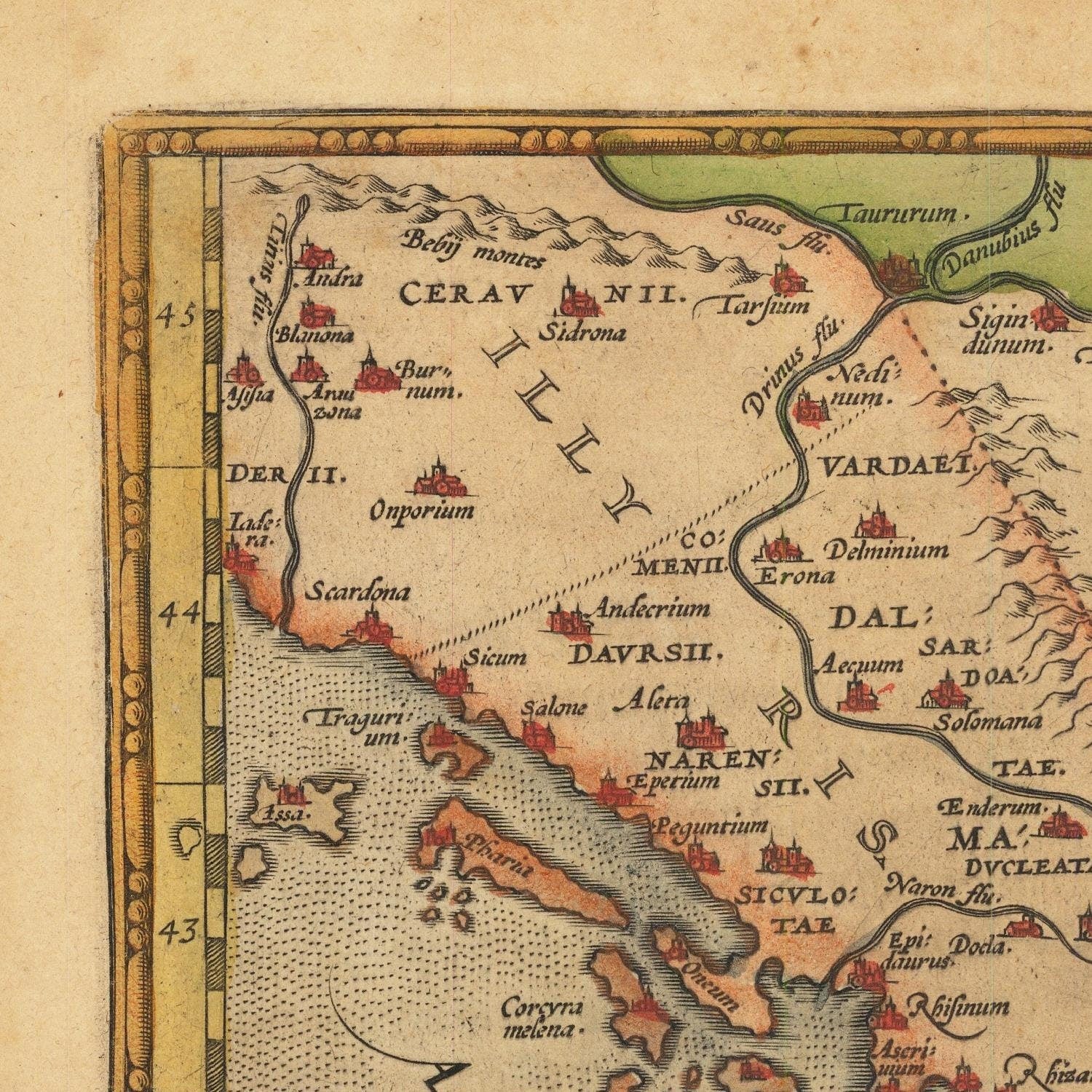 detail of the map from the top left corner