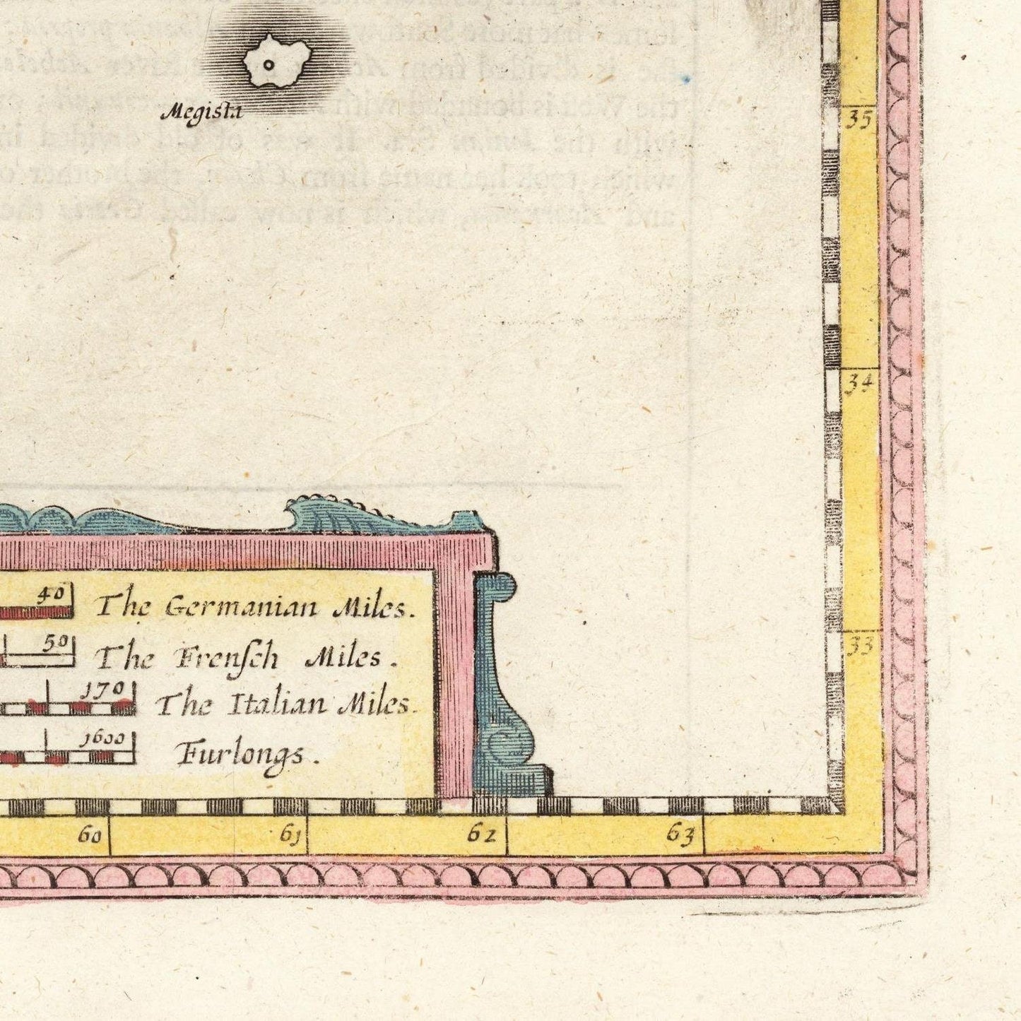 detail of the map from the bottom right corner