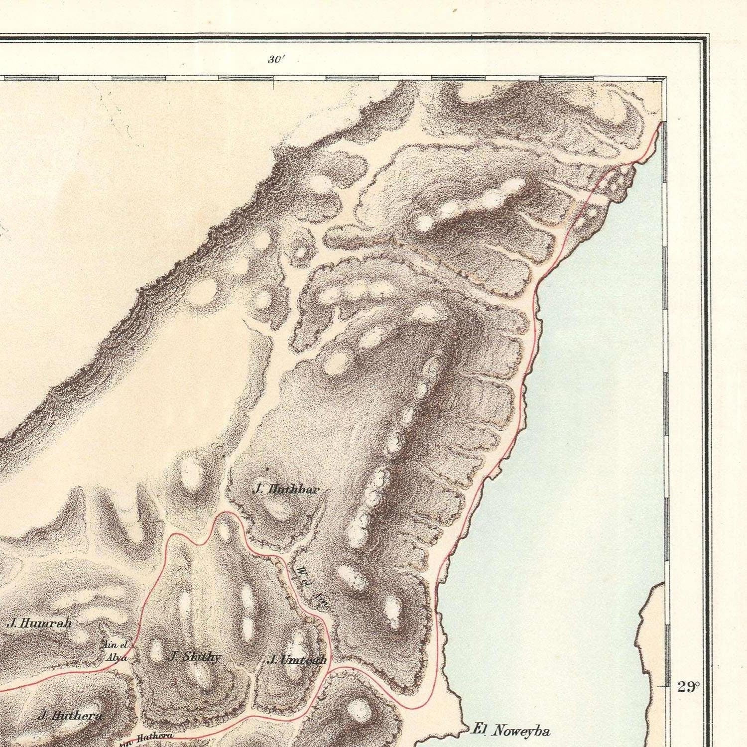 detail of the map from the top right corner