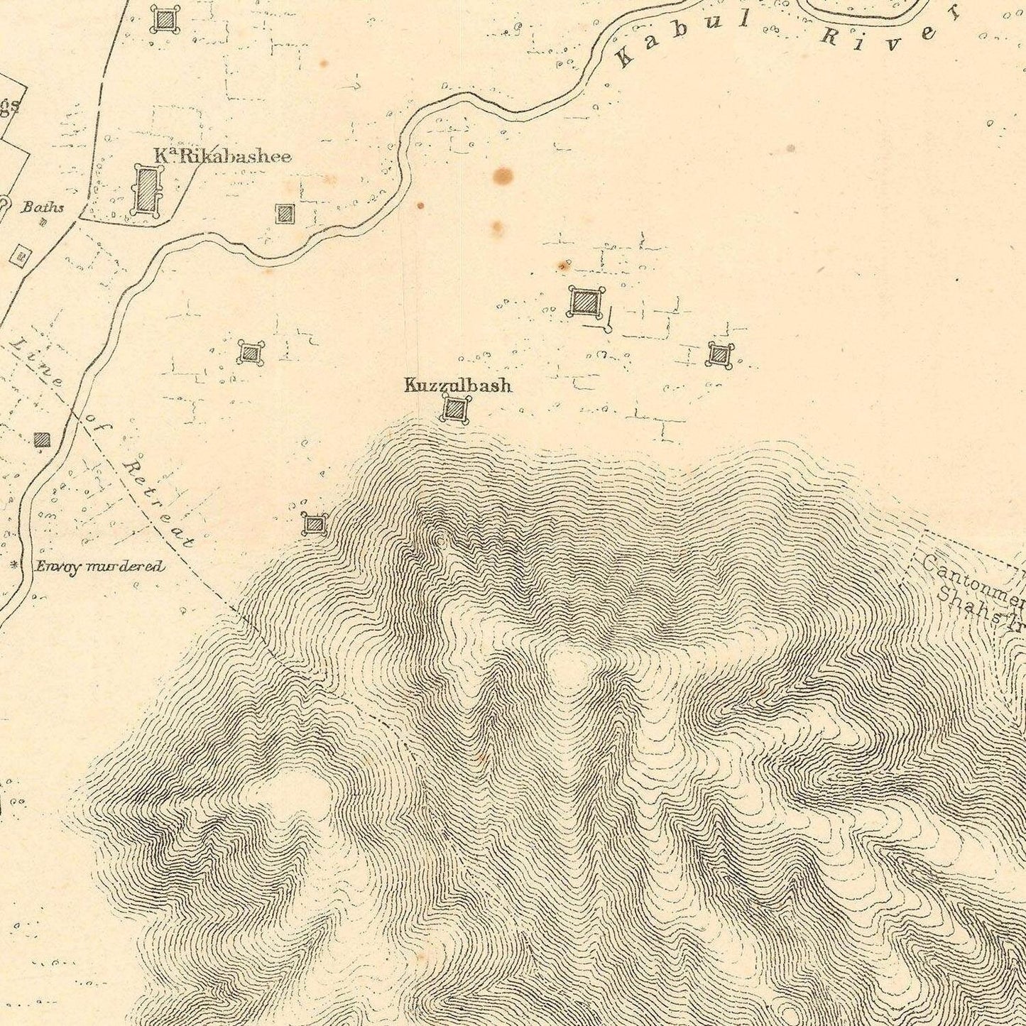 detail of the map from the centre 