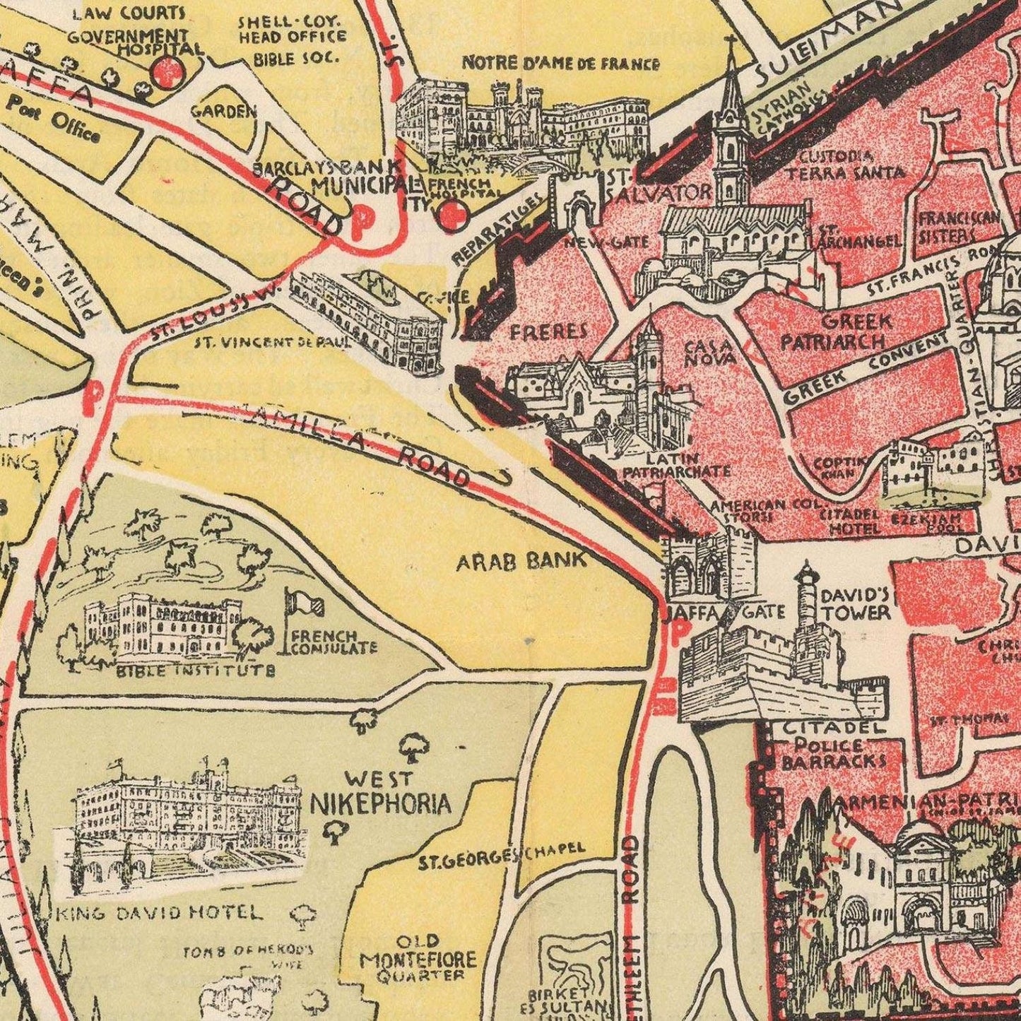 detail of the map from the centre left