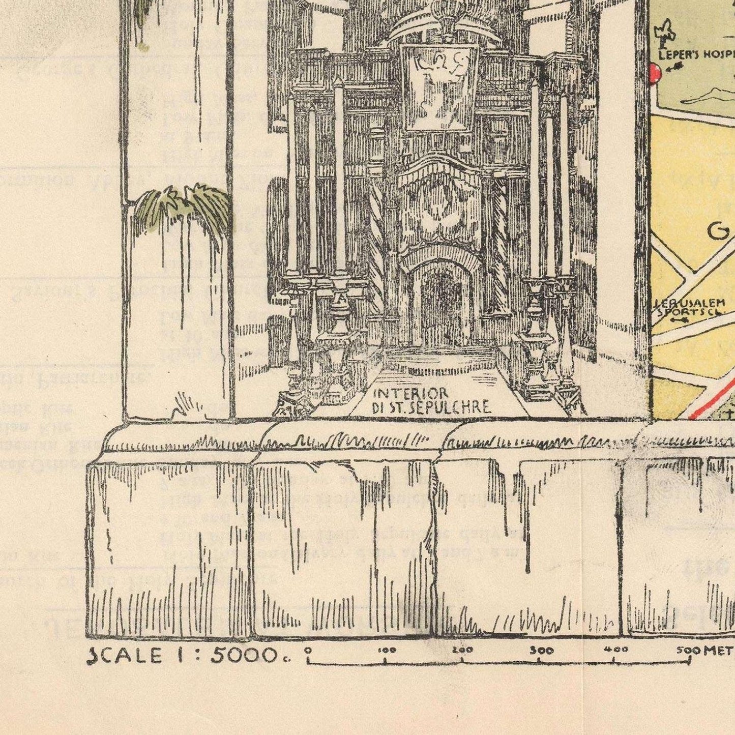 detail of the map from the bottom left corner