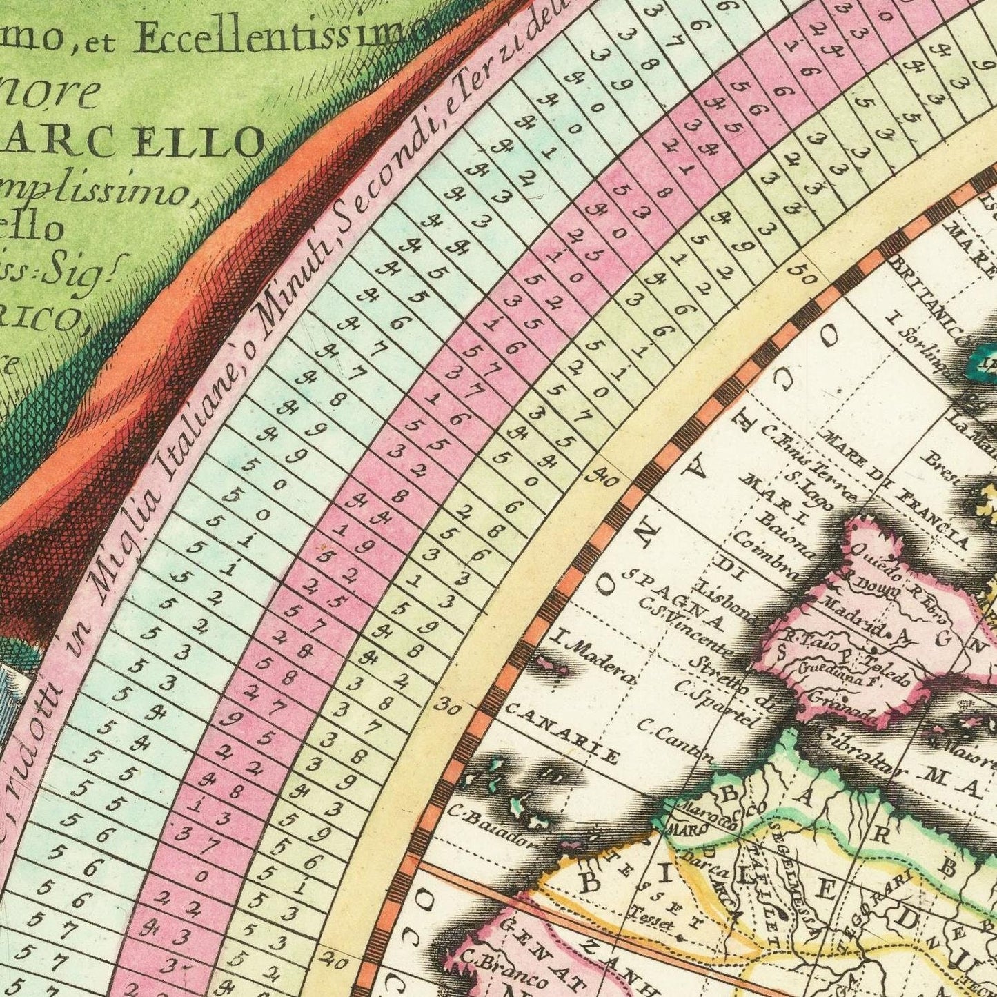 detail of the map from the centre left