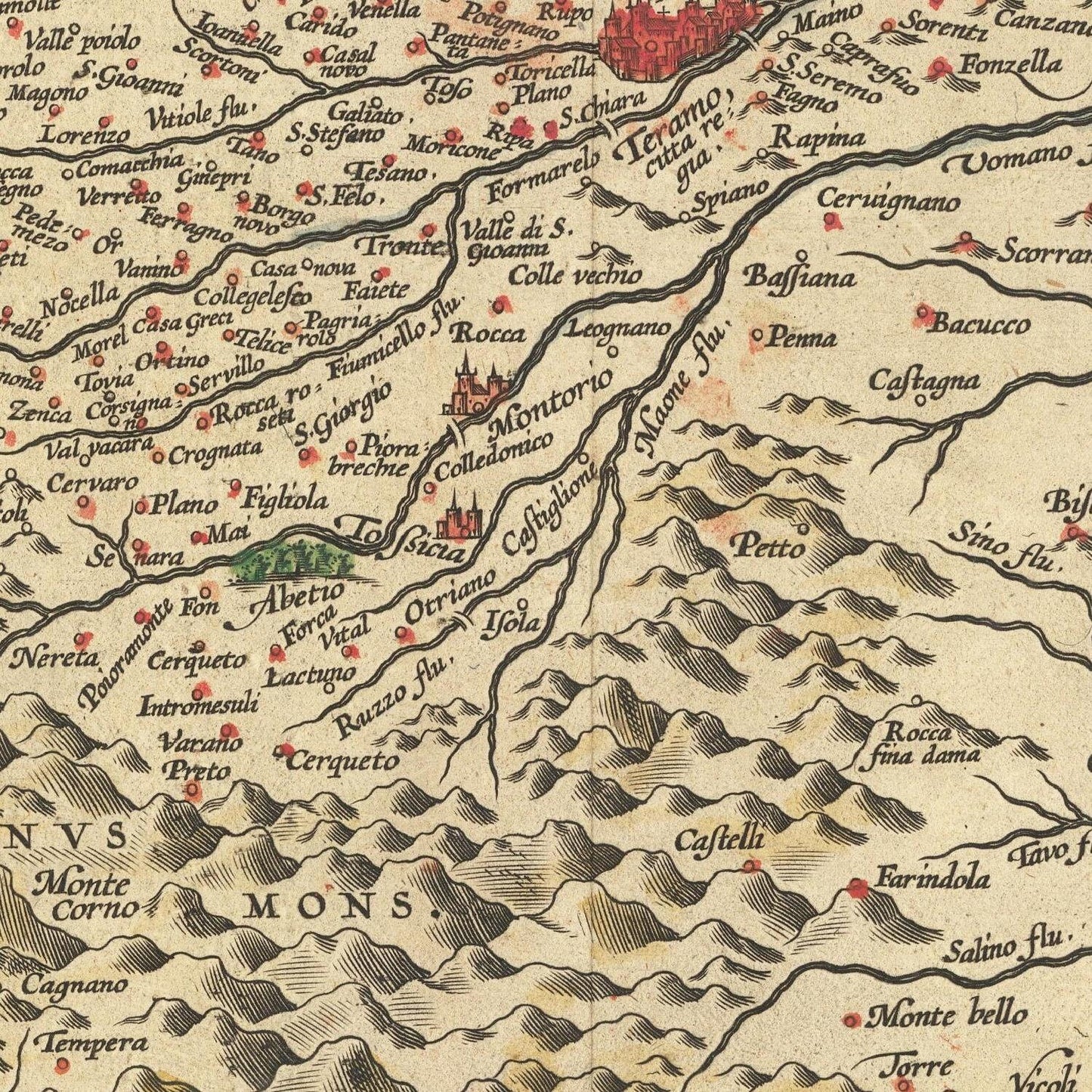 detail of the map from the centre 