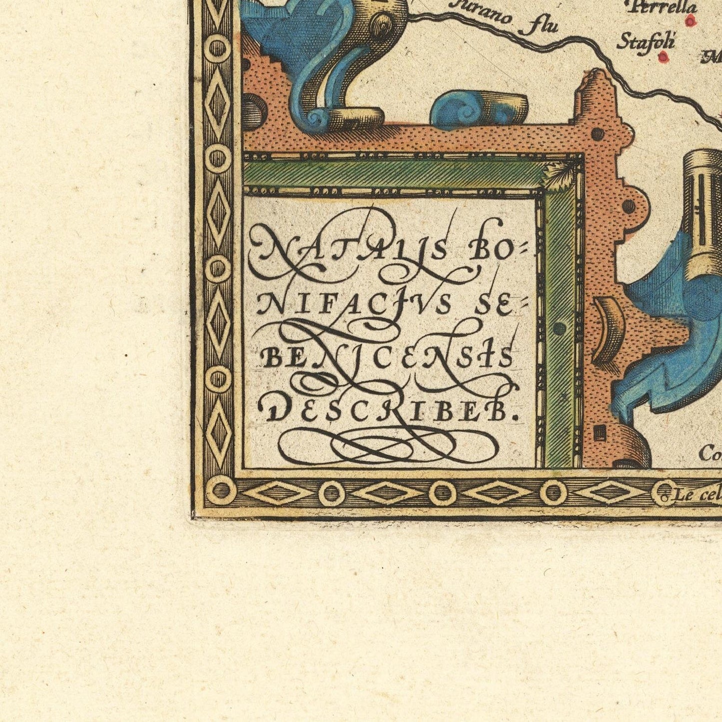 detail of the map from the bottom left corner