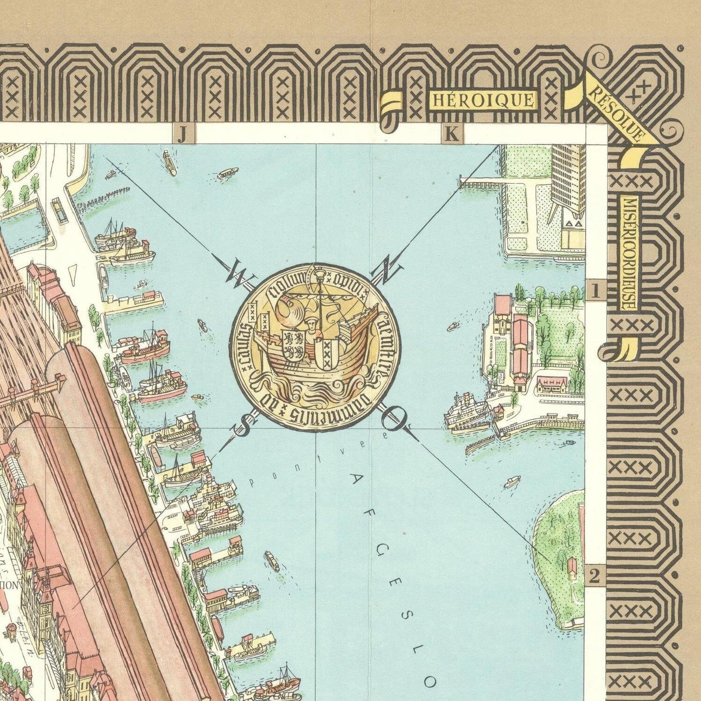 detail of the map from the top right corner