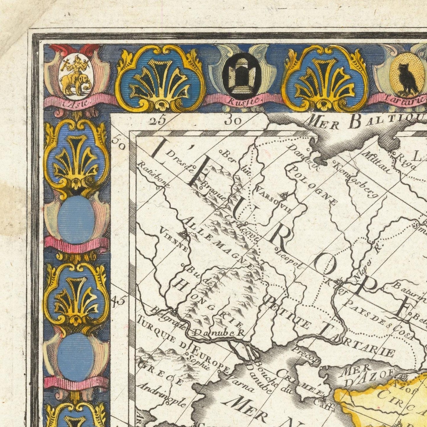 detail of the map from the top left corner