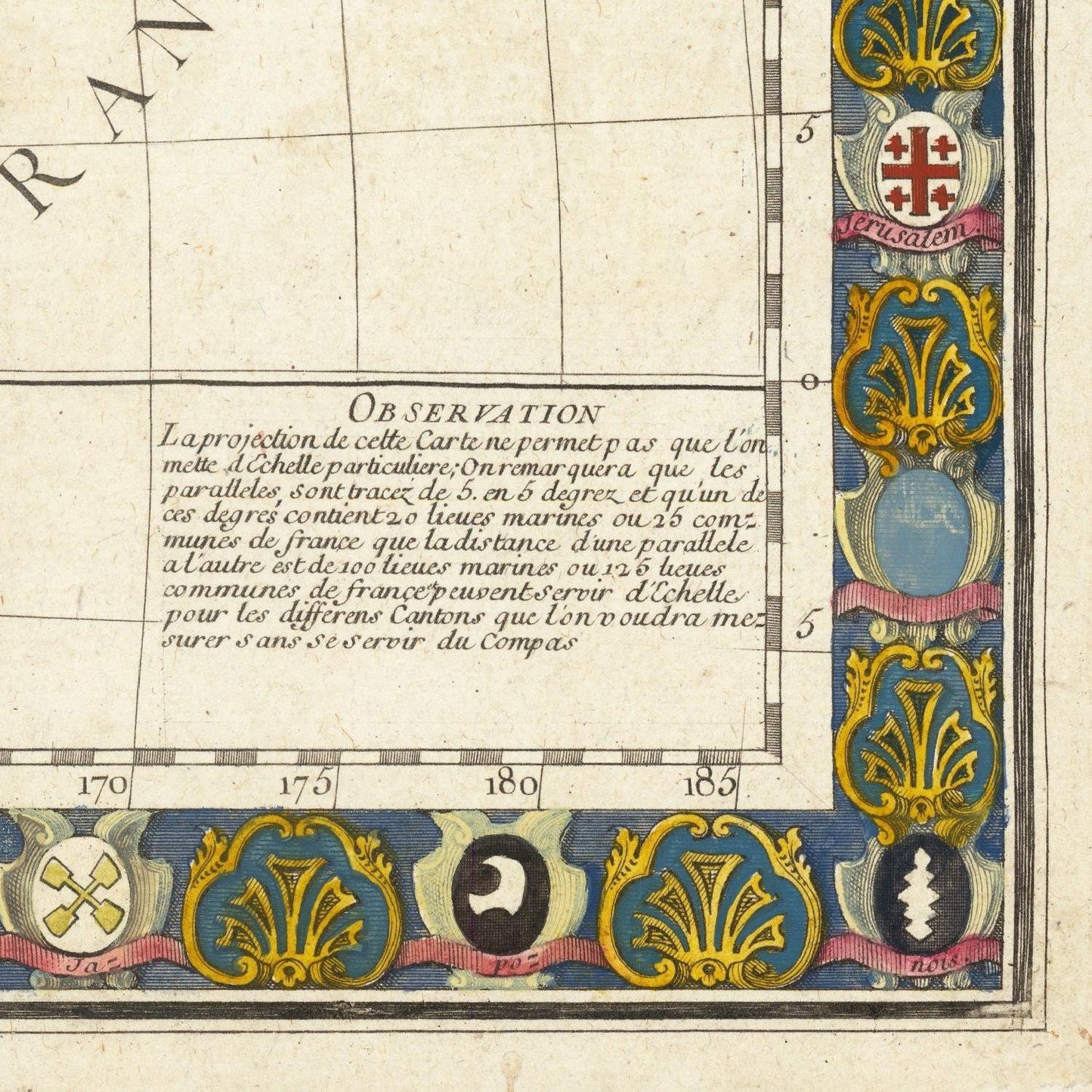 detail of the map from the bottom right corner